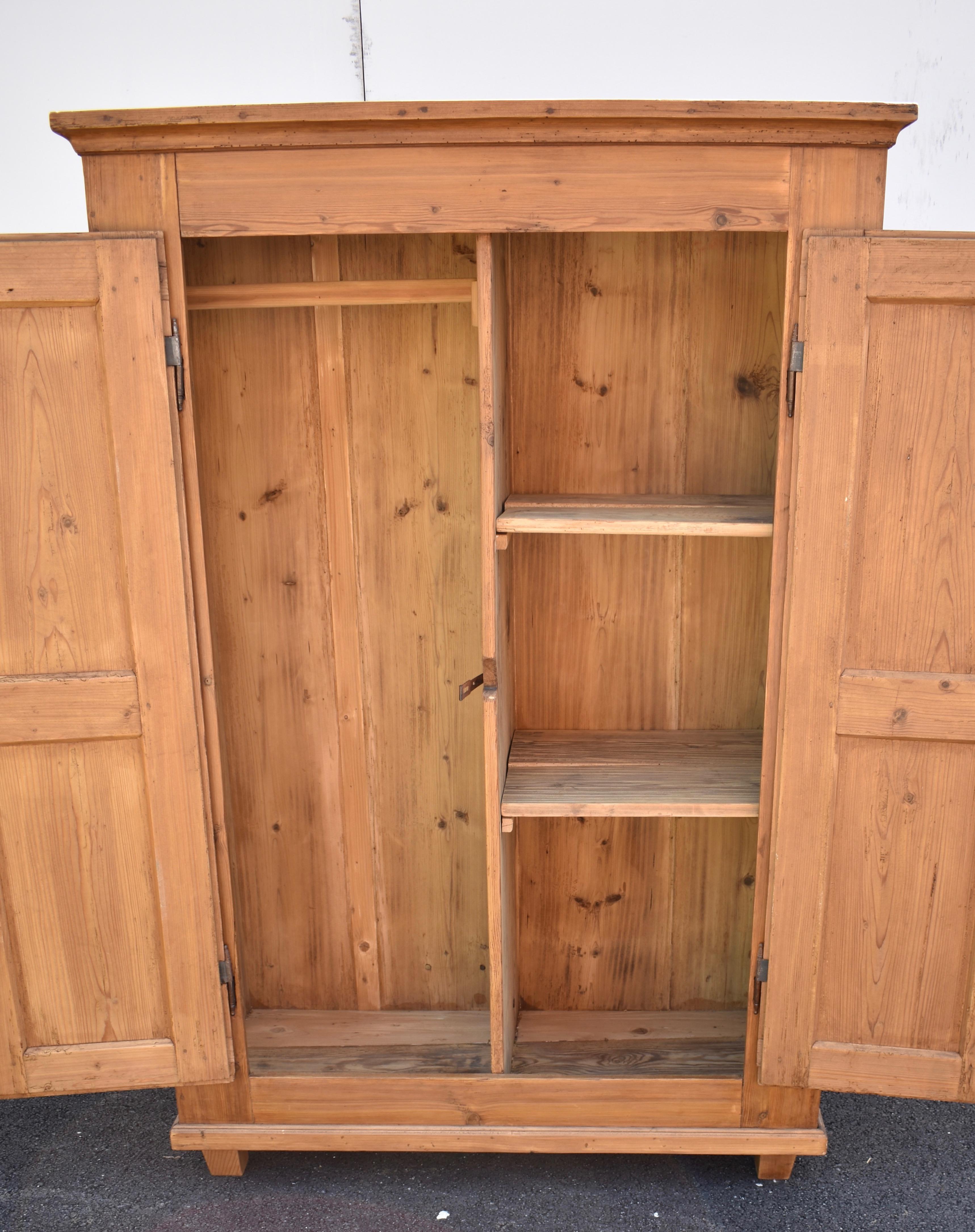 Pine Two Door Armoire with Interior 3