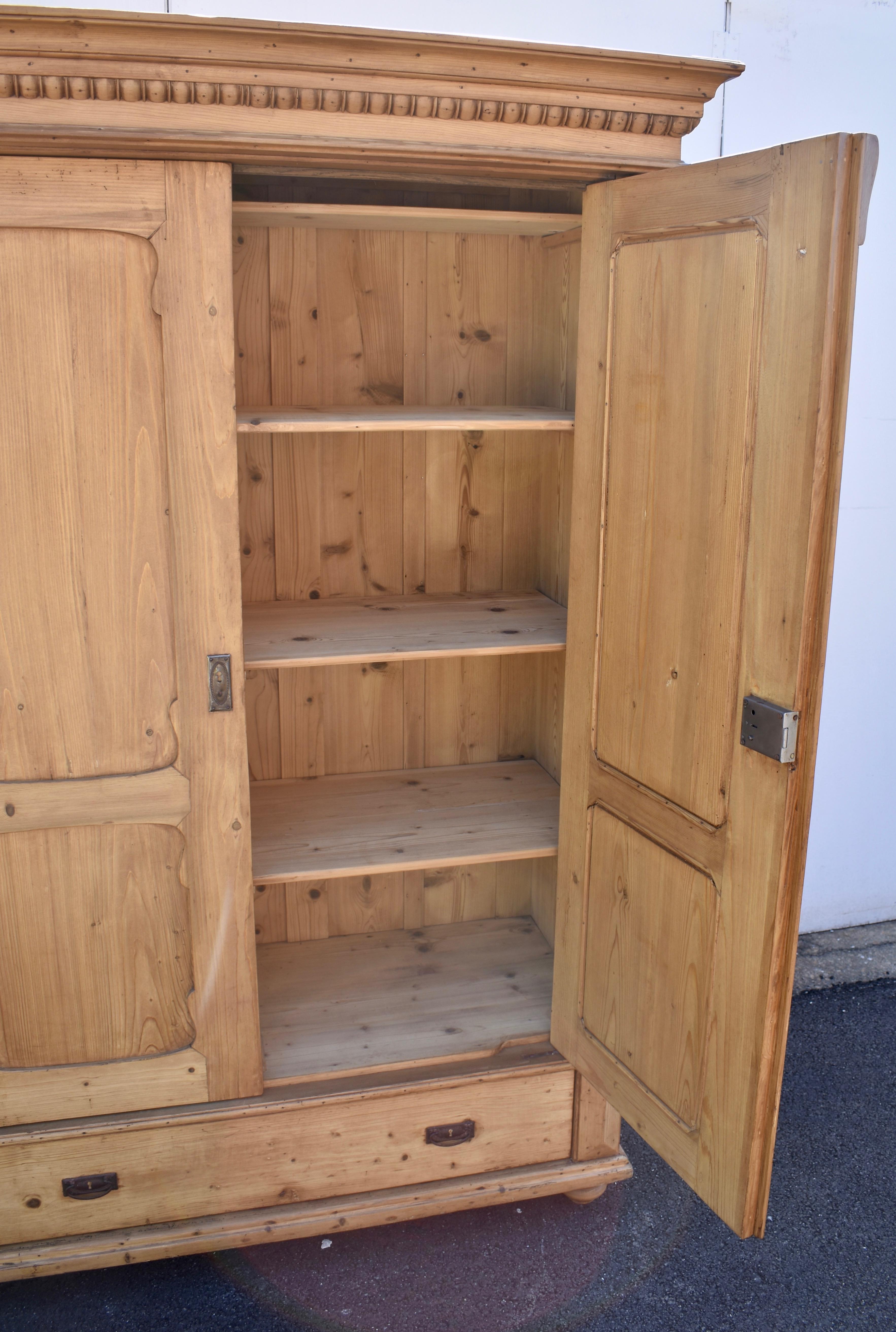 Pine Two Door Armoire with Interior 8