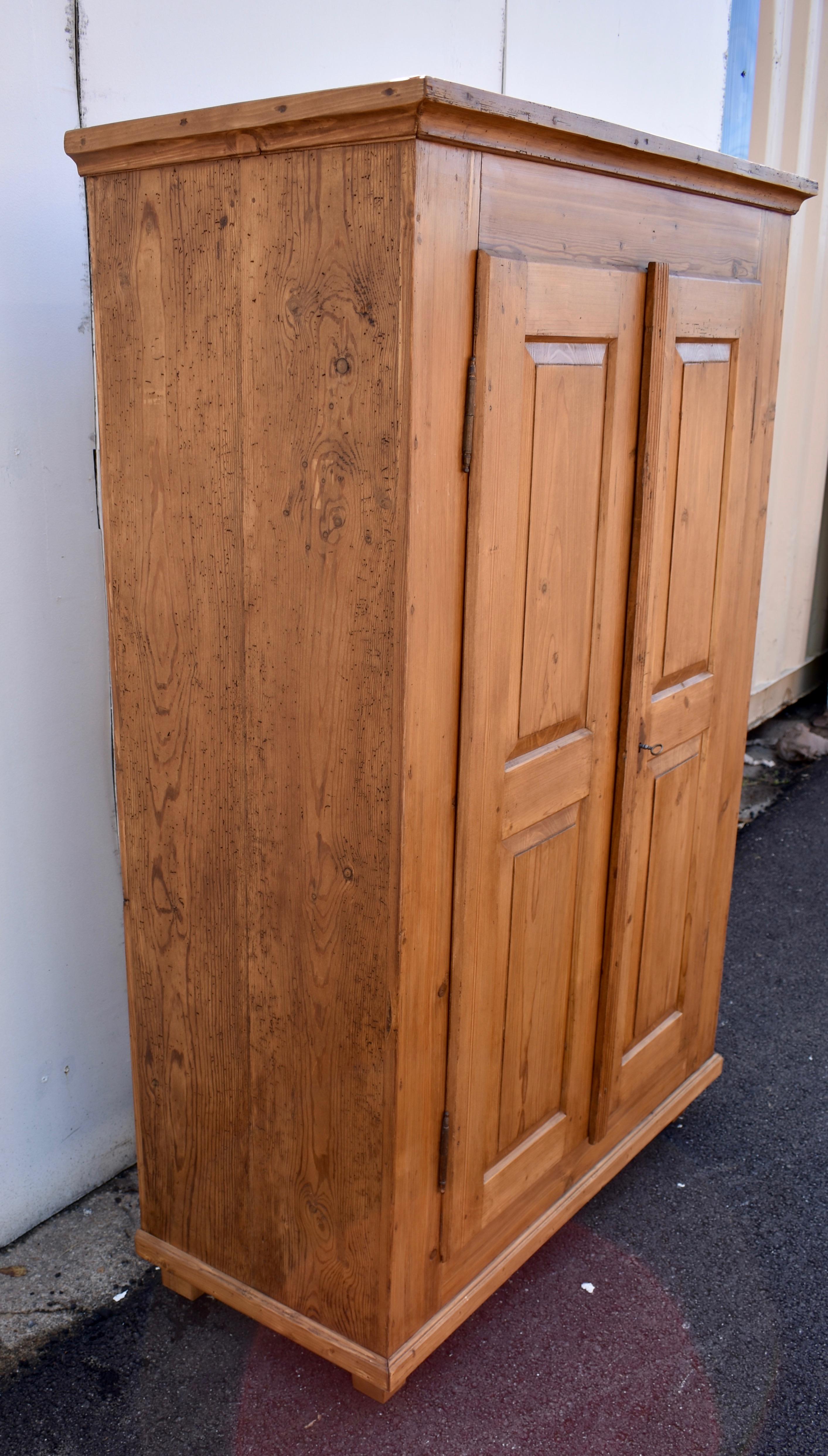 Country Pine Two Door Armoire with Interior