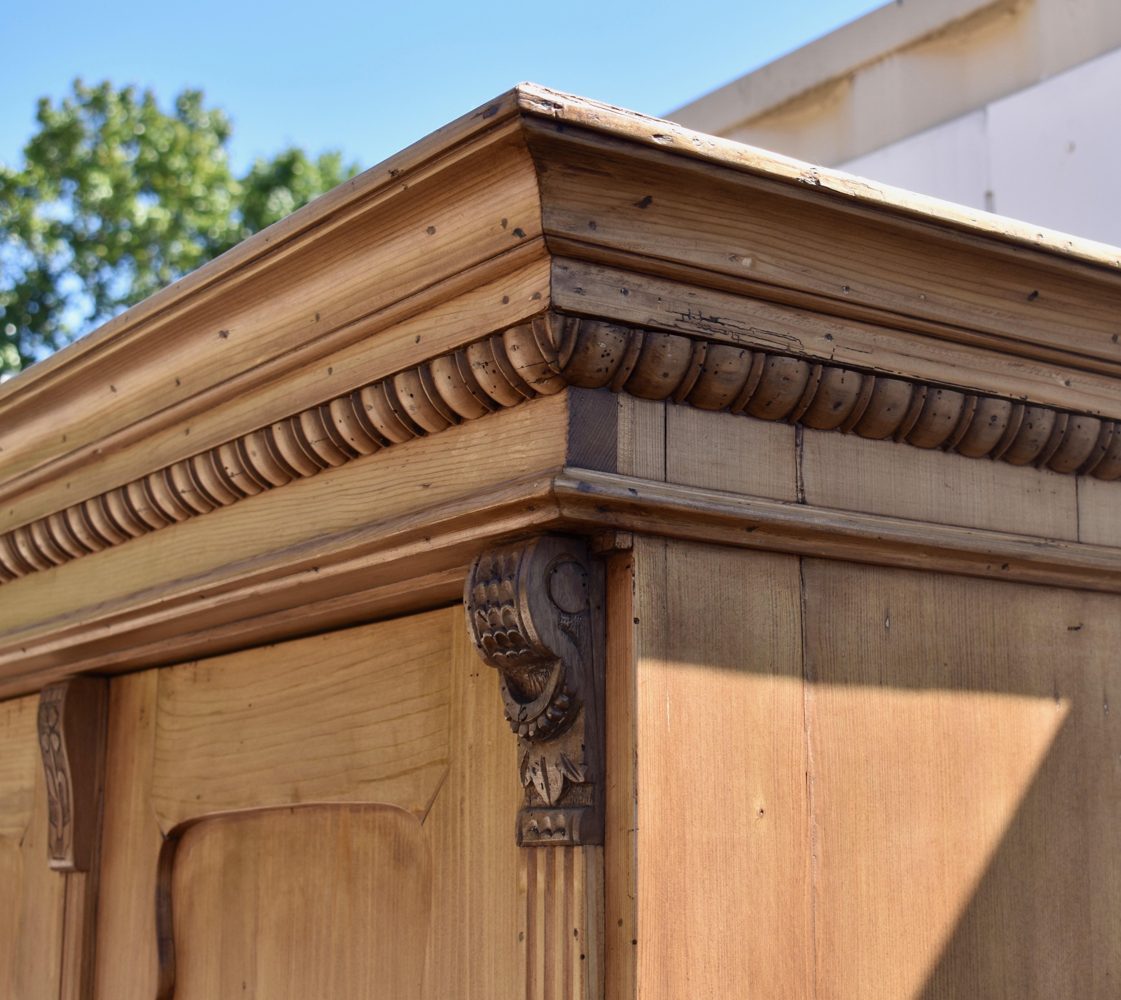 Hungarian Pine Two Door Armoire with Interior