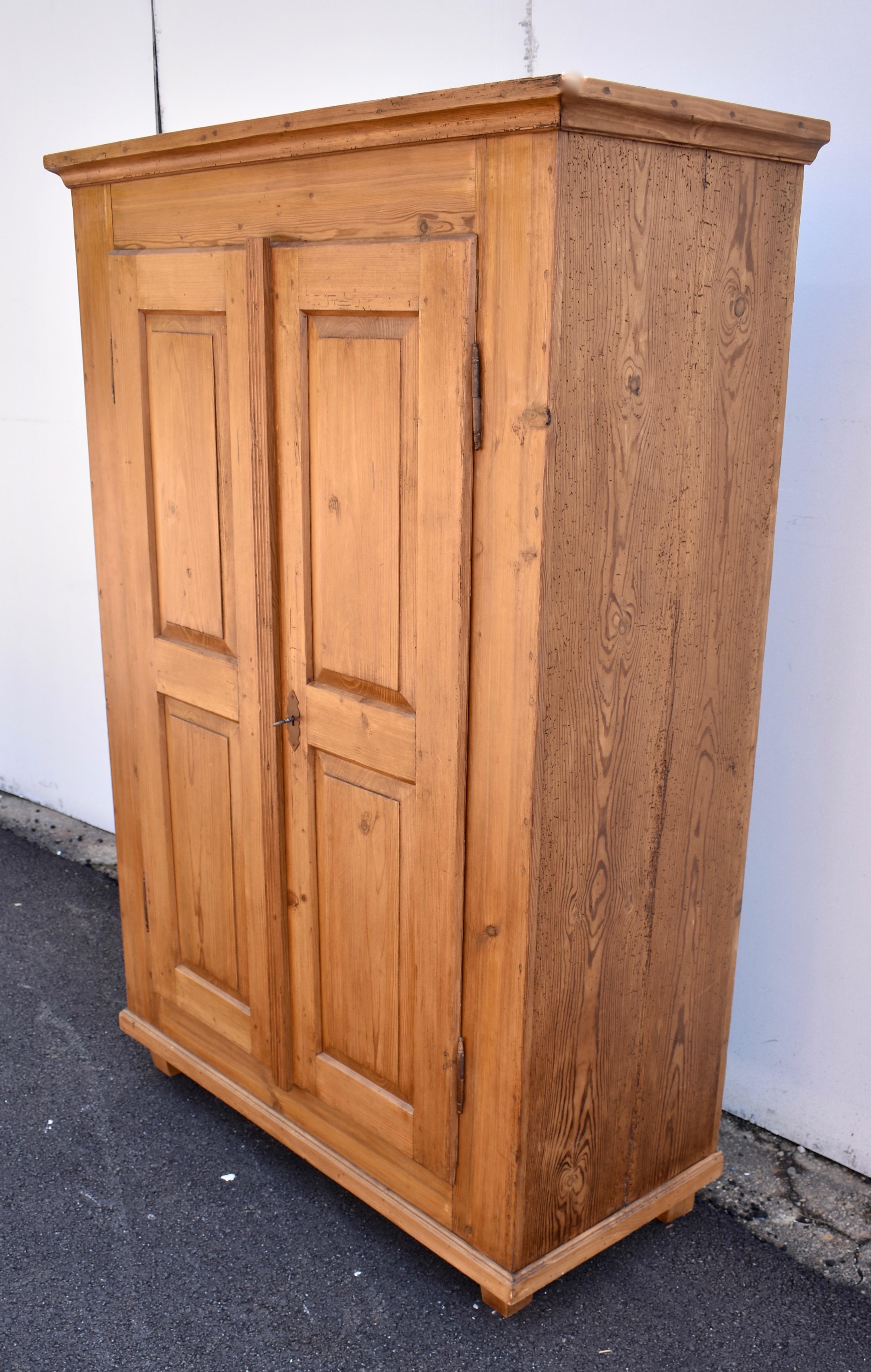 Hungarian Pine Two Door Armoire with Interior