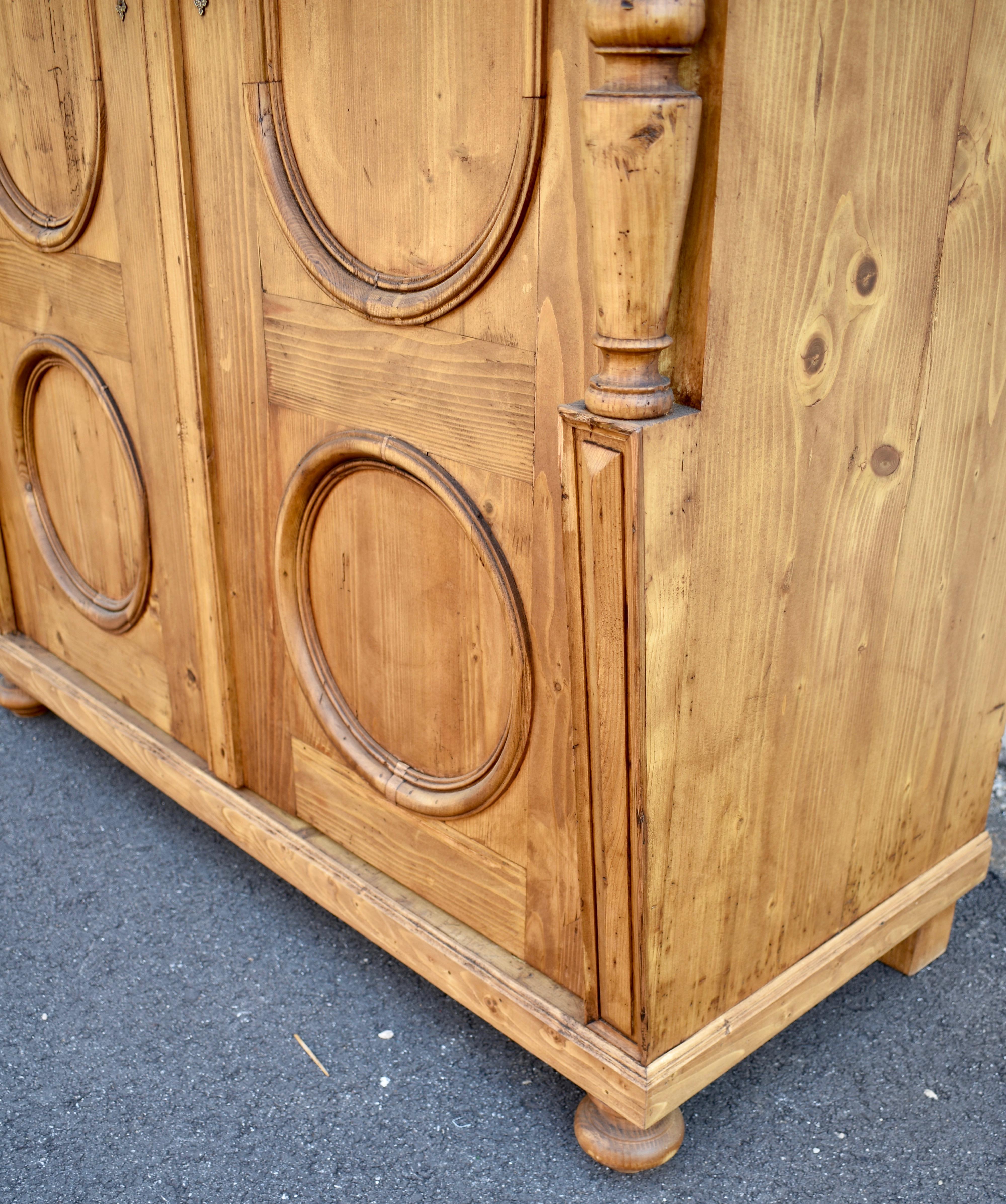 Pine Two Door Armoire with Interior 1