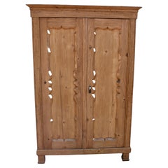 Antique Pine Two Door Armoire with Interior