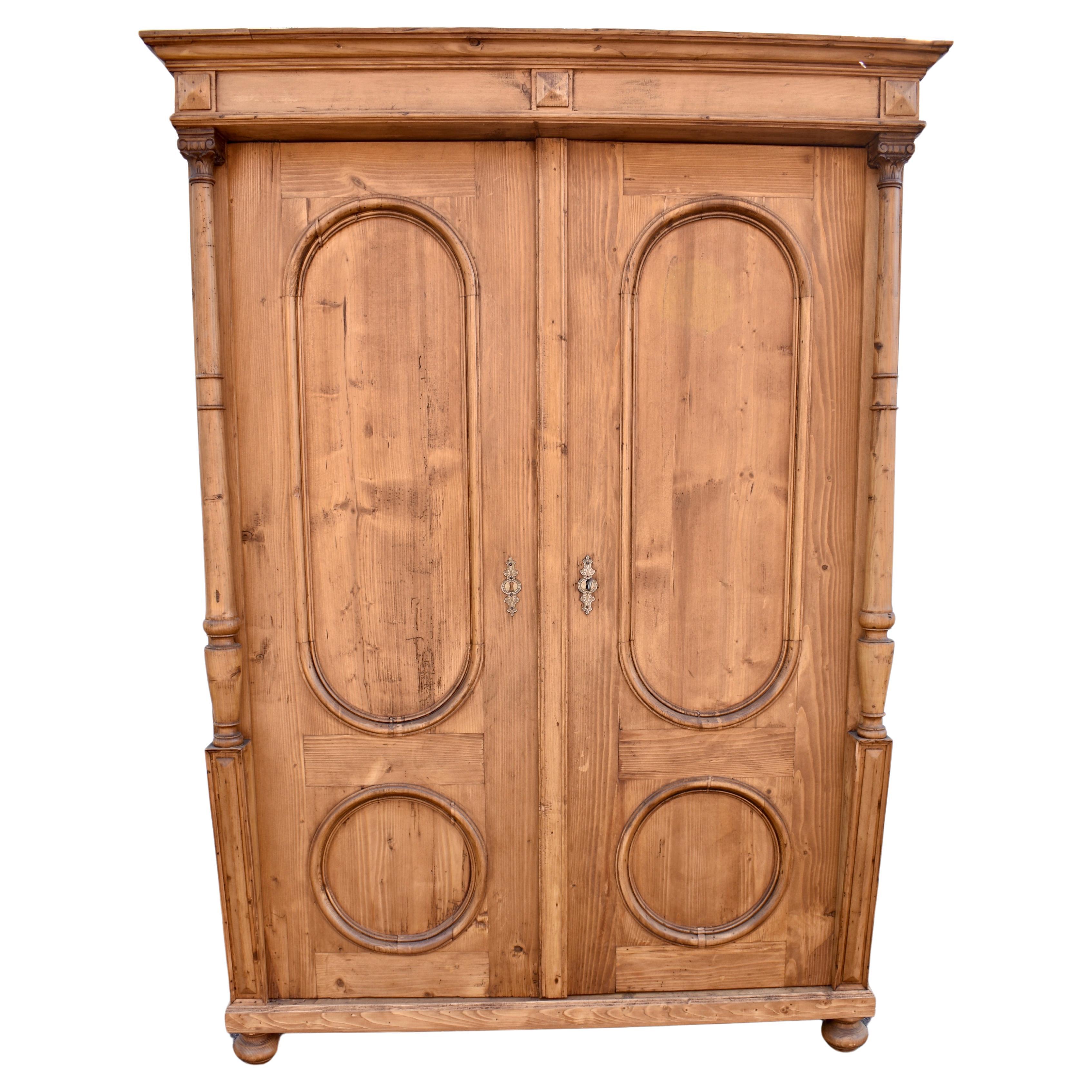 Pine Two Door Armoire with Interior