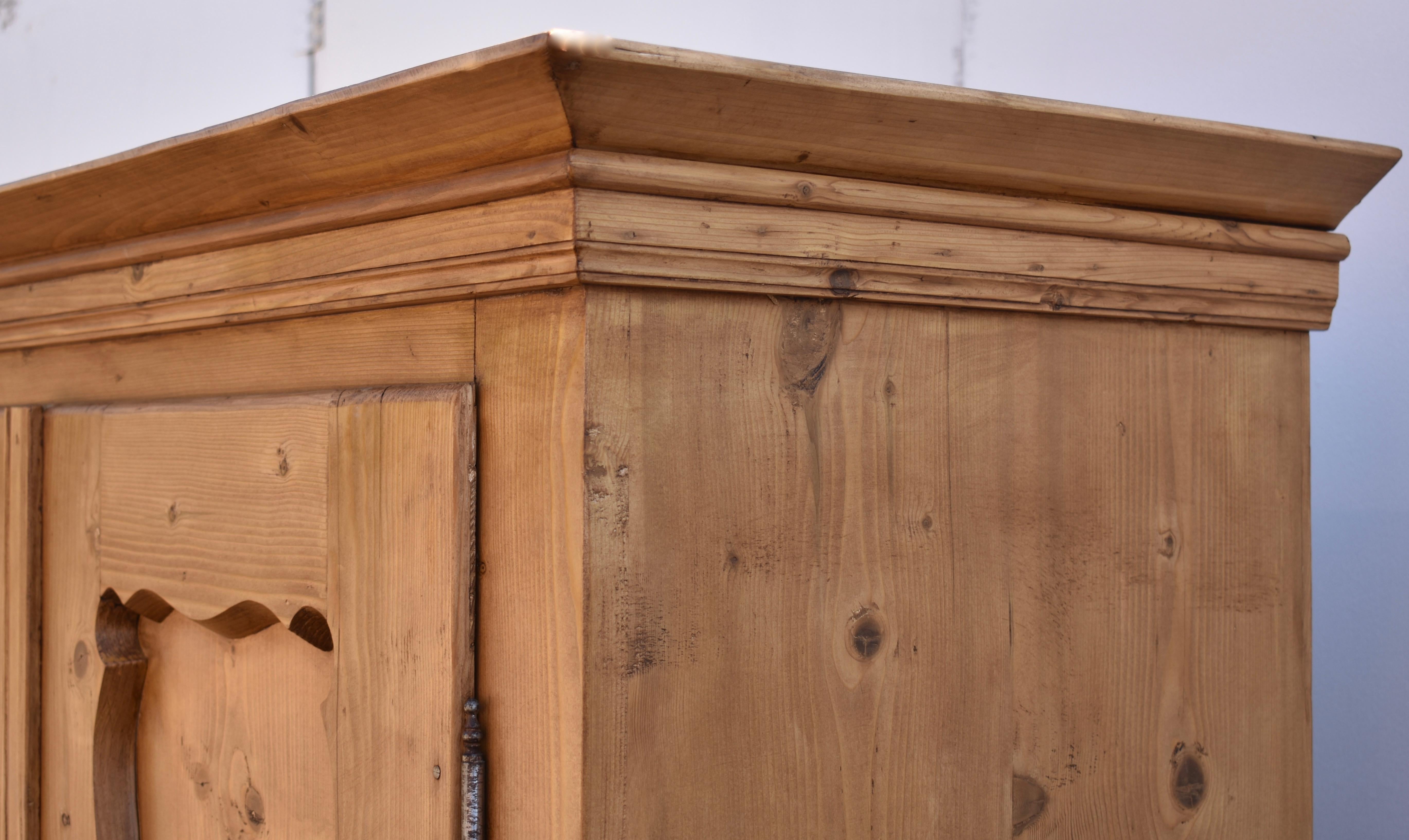 Hungarian Pine Two Door Armoire with Interior Shelves
