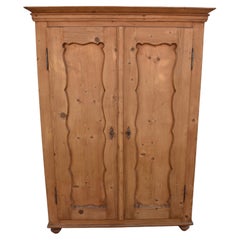 Pine Two Door Armoire with Interior Shelves