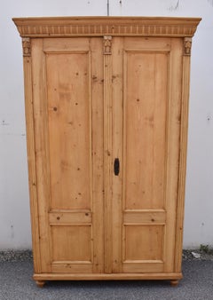 Pine Two Door Armoire with Removable Gallery
