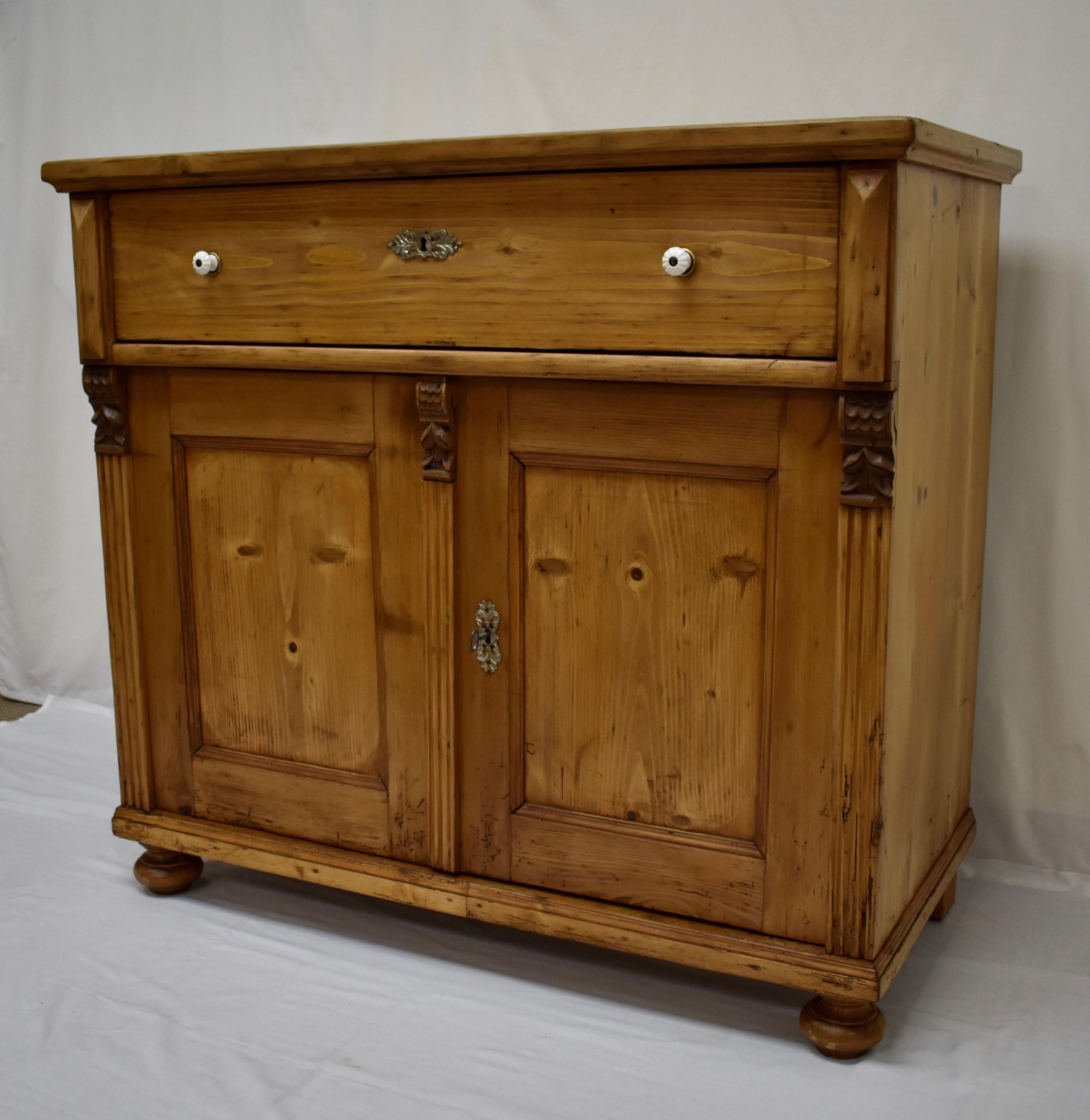 19th Century Pine Two-Door Dresser Base