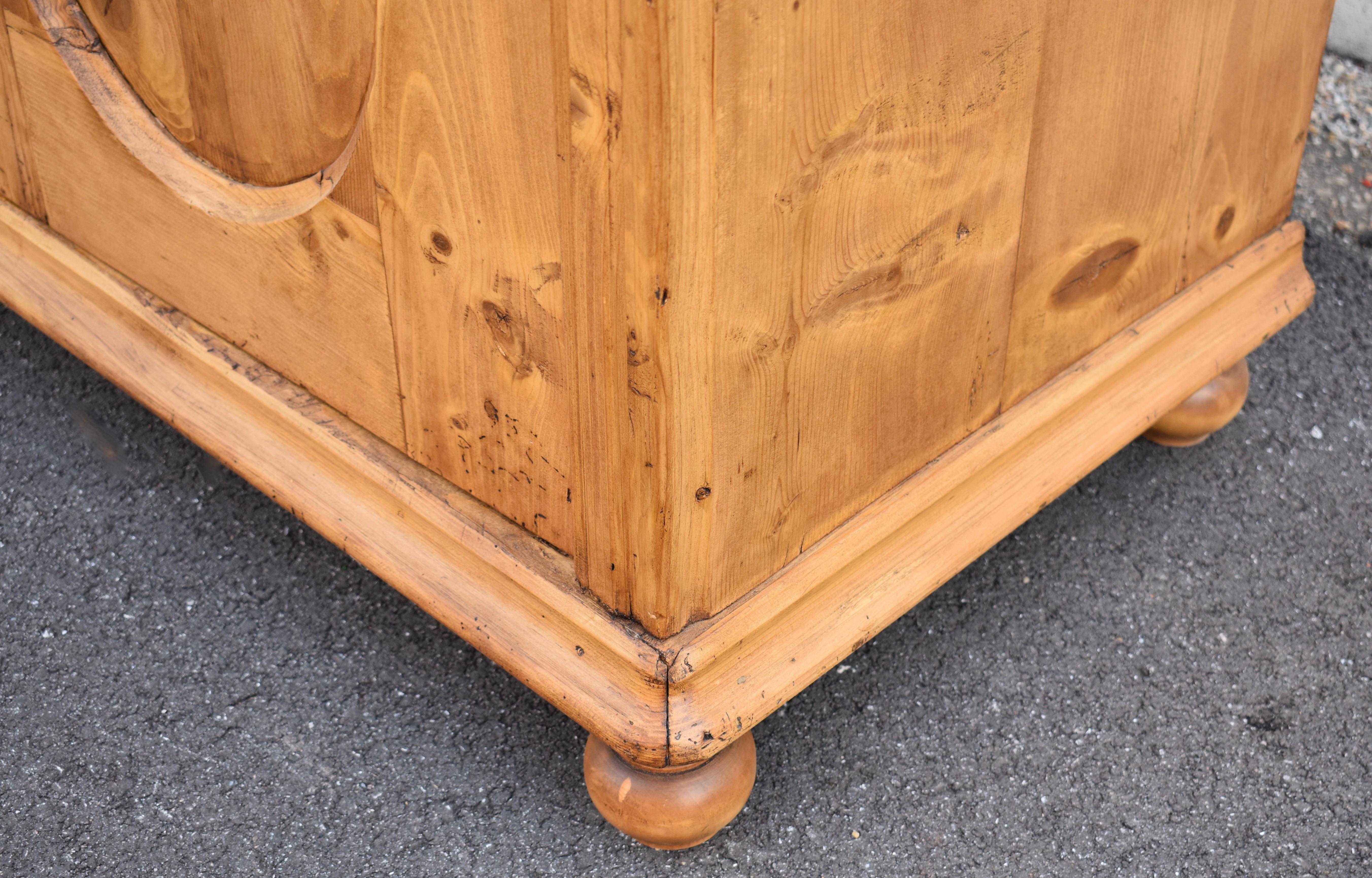 Polished Pine Two Door Knock-Down Armoire