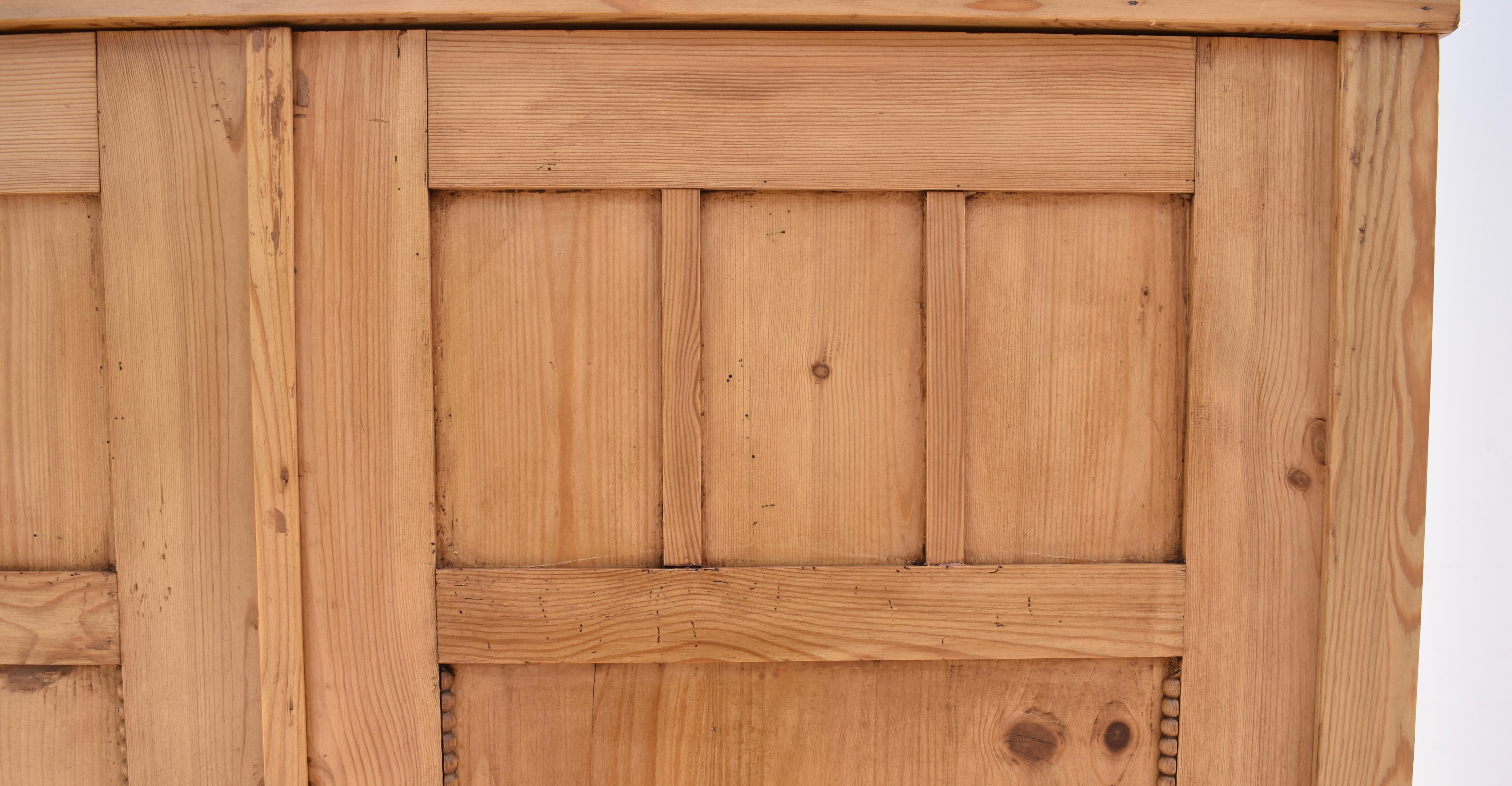 19th Century Pine Two Door Knock-Down Armoire