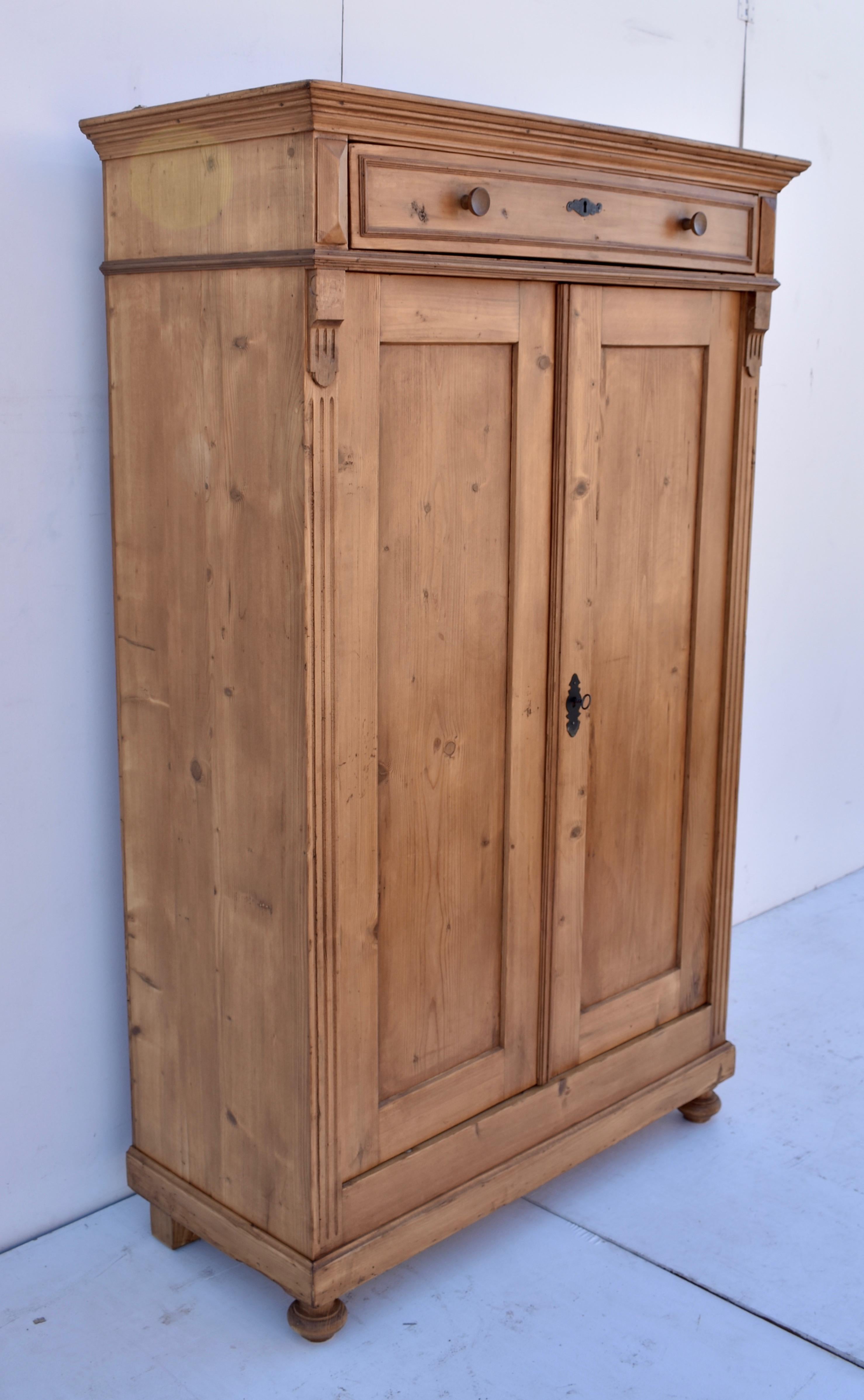 Country Pine Two Door Linen Cabinet