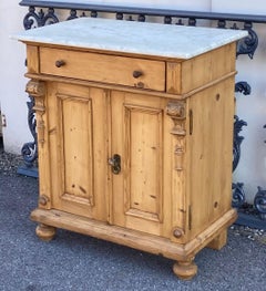Pine Two Door Marble Top Dresser Base