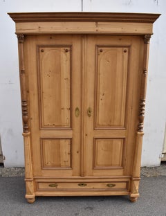 Pine Two Door Raised Panel Armoire