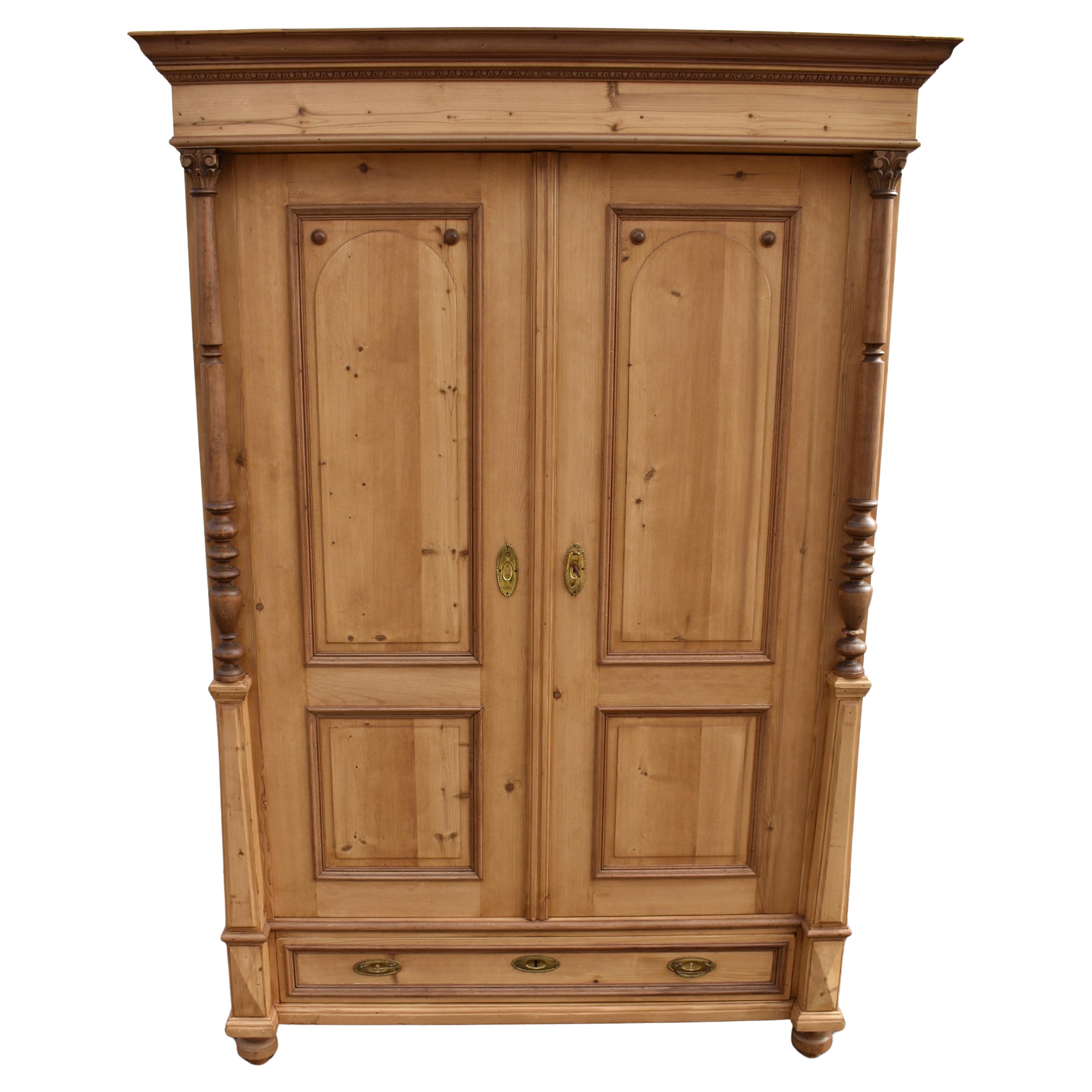 Pine Two Door Raised Panel Armoire