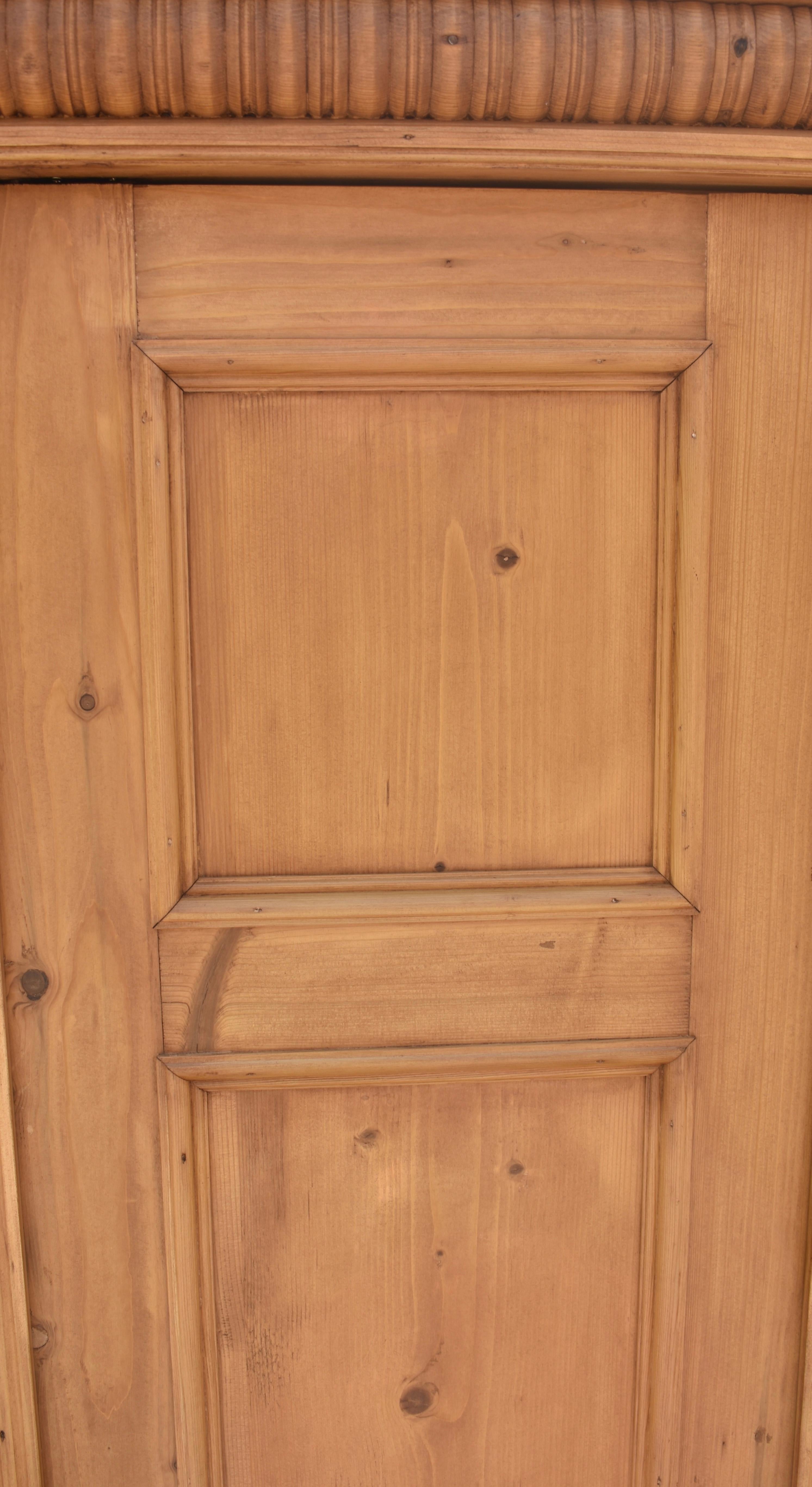 Pine Two Door Six Panel Armoire For Sale 3