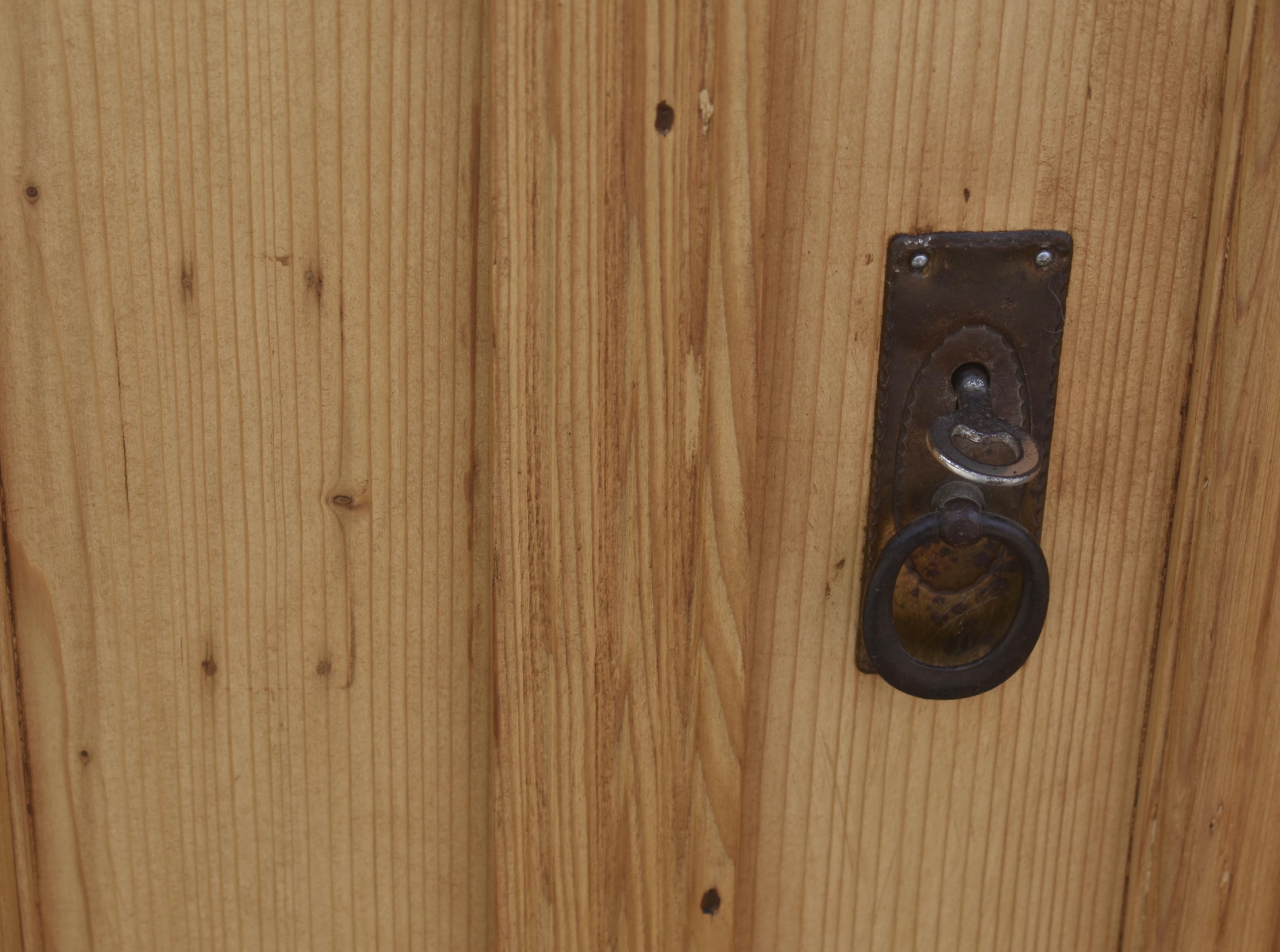 Pine Two Door Six Panel Armoire For Sale 6