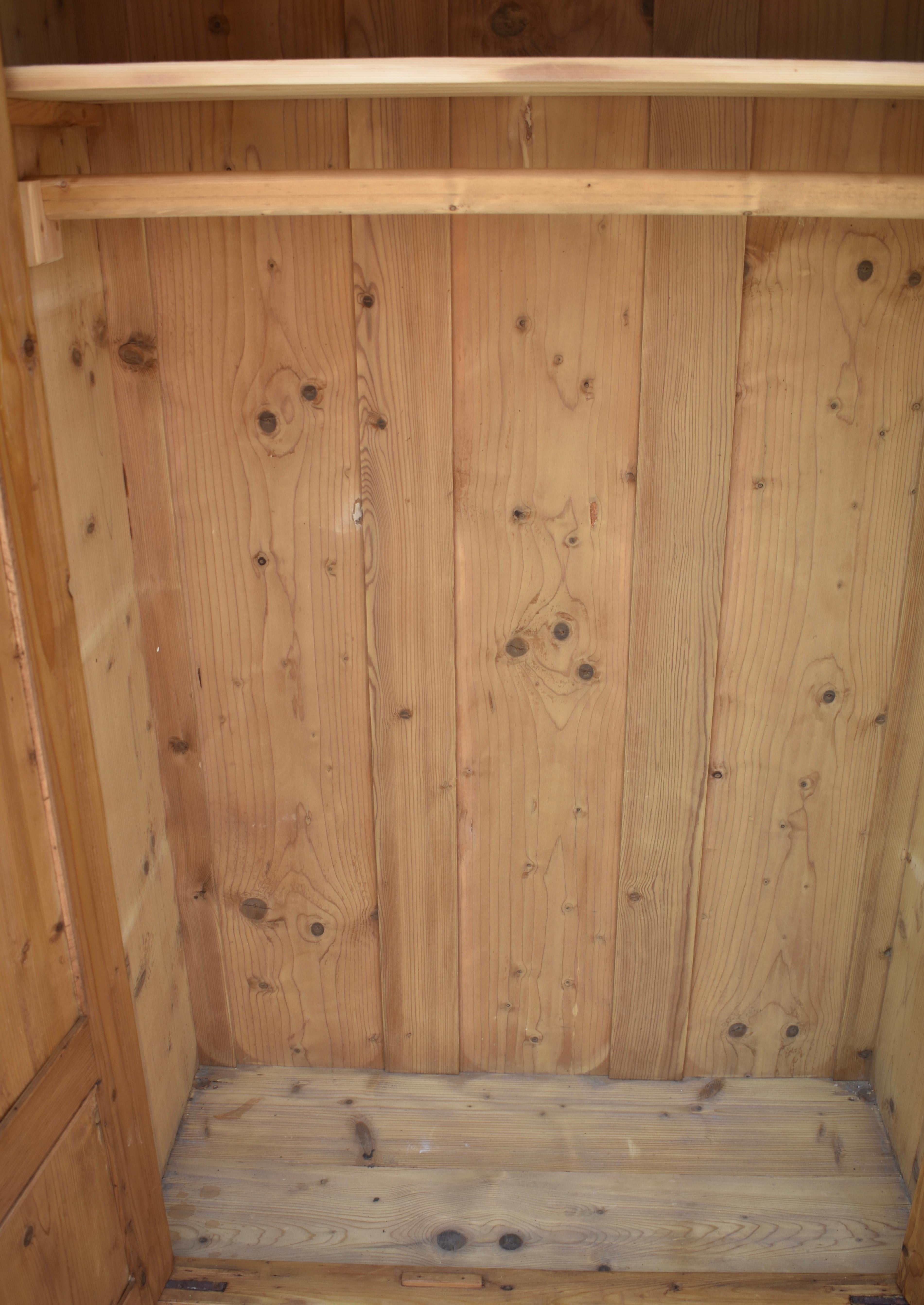 Pine Two Door Six Panel Armoire For Sale 9