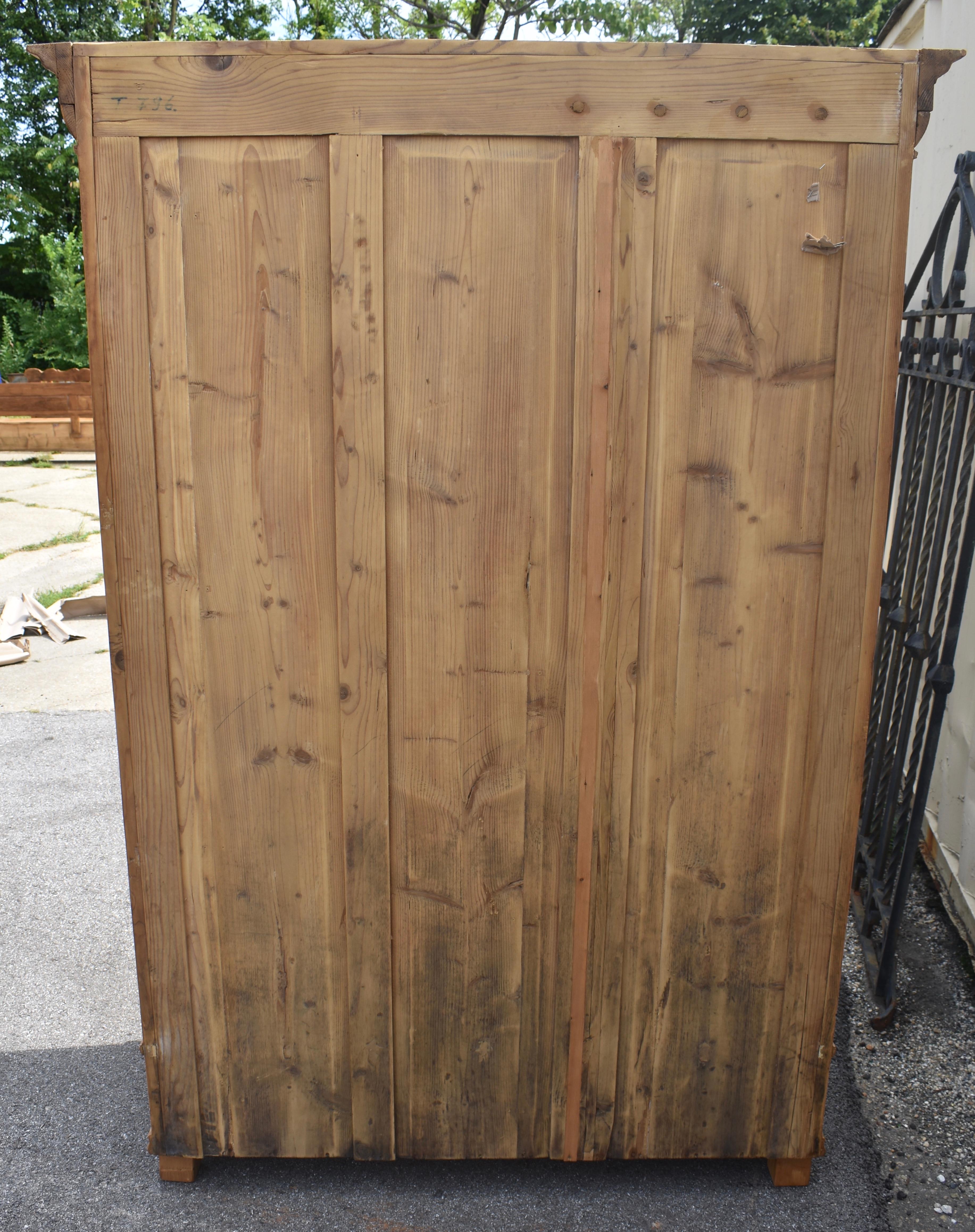 Pine Two Door Six Panel Armoire For Sale 10