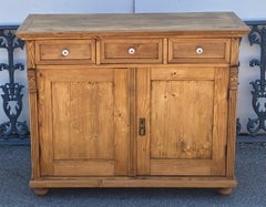 Pine Two Door Three Drawer Dresser Base, Hungary