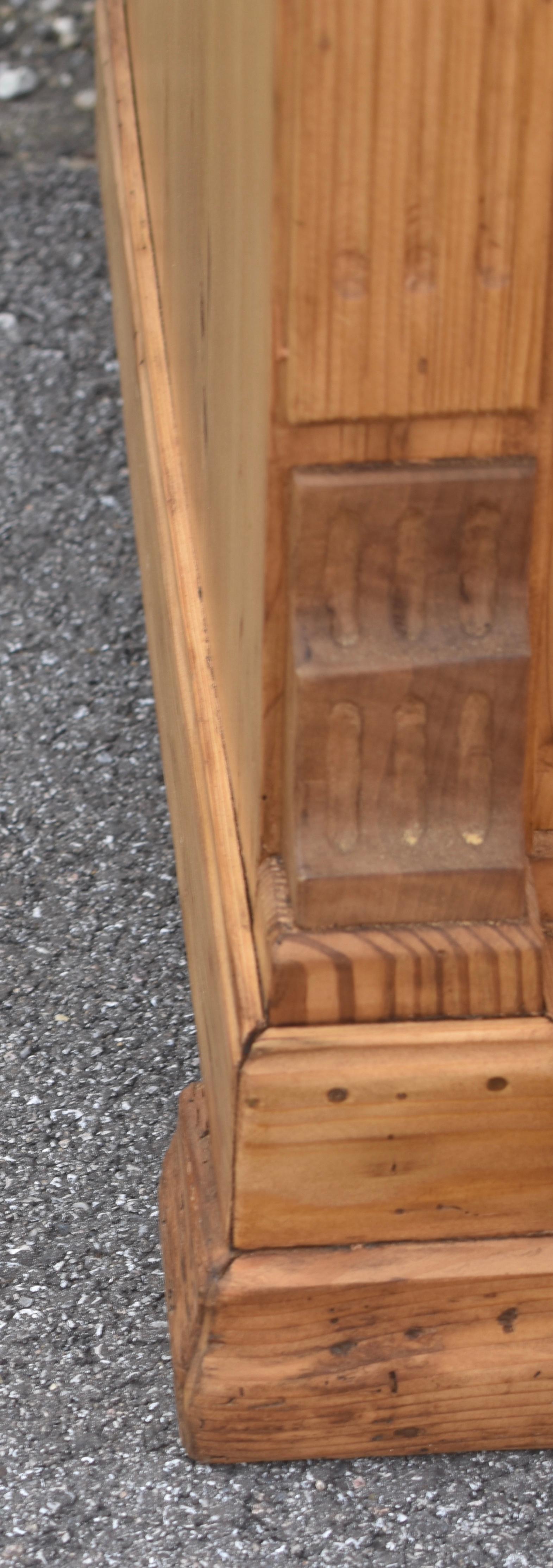 Pine Two Door Vertigo or Vertical Cabinet For Sale 3