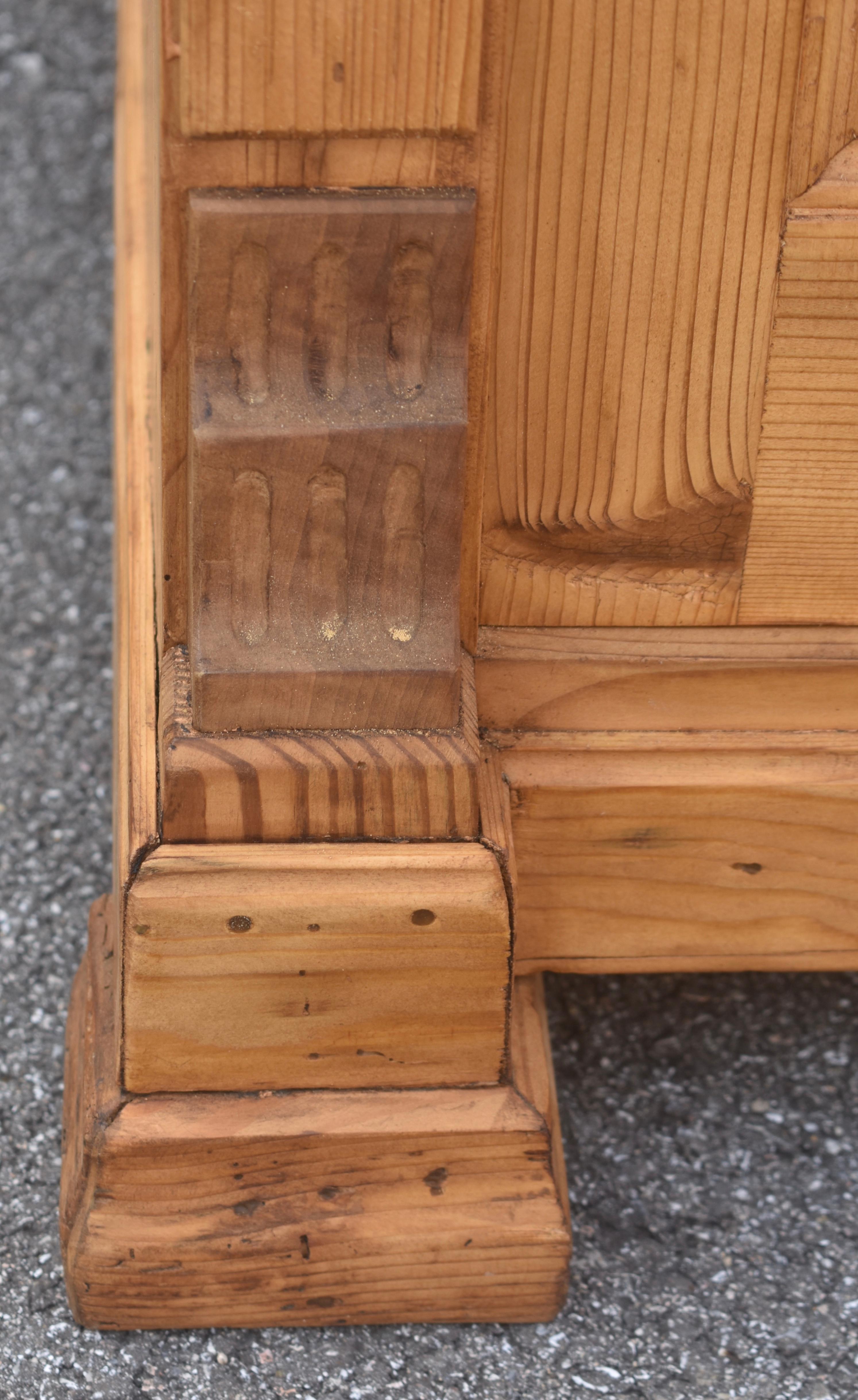 Pine Two Door Vertigo or Vertical Cabinet For Sale 4