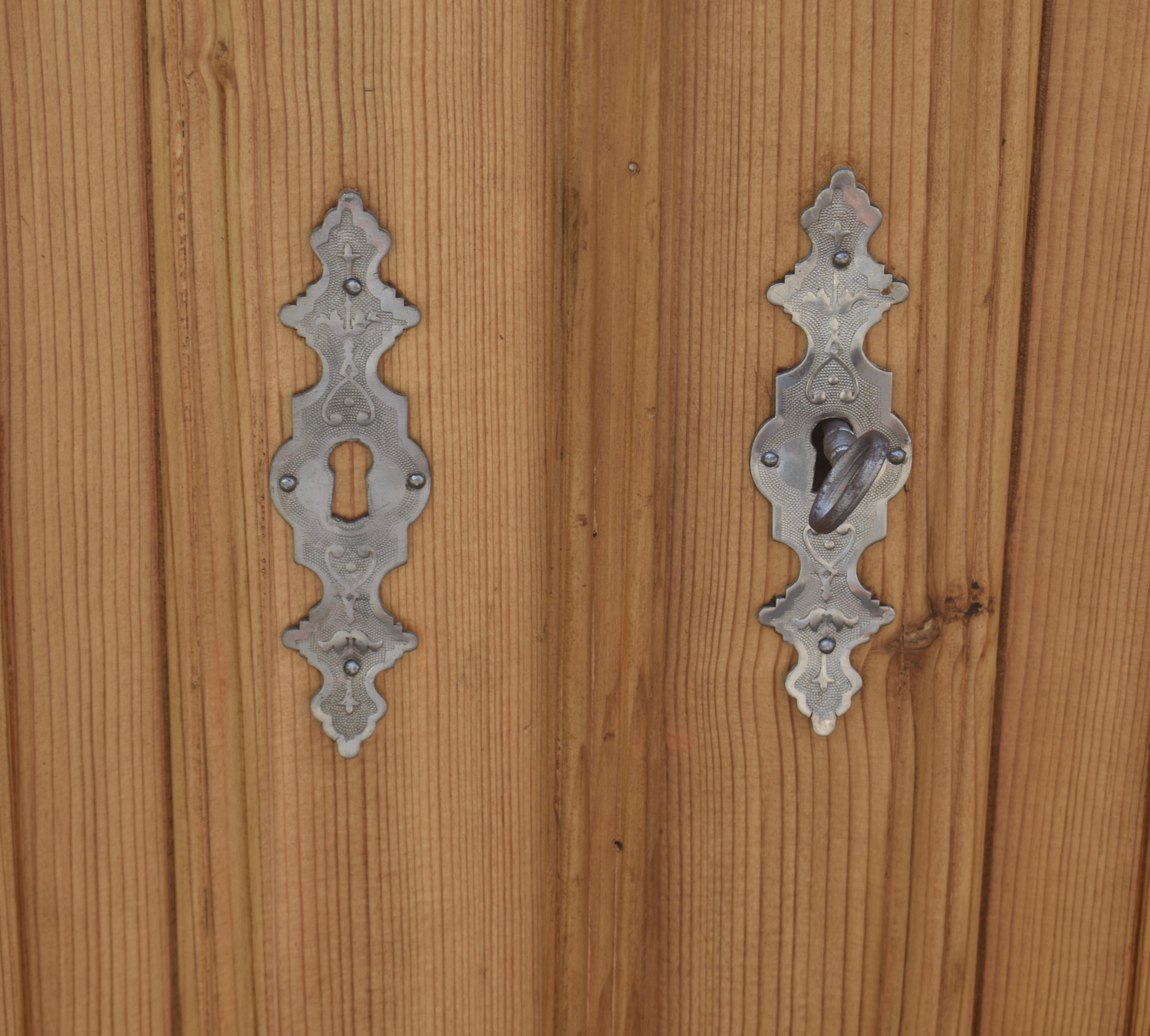 Pine Two Door Vertigo or Vertical Cabinet For Sale 6