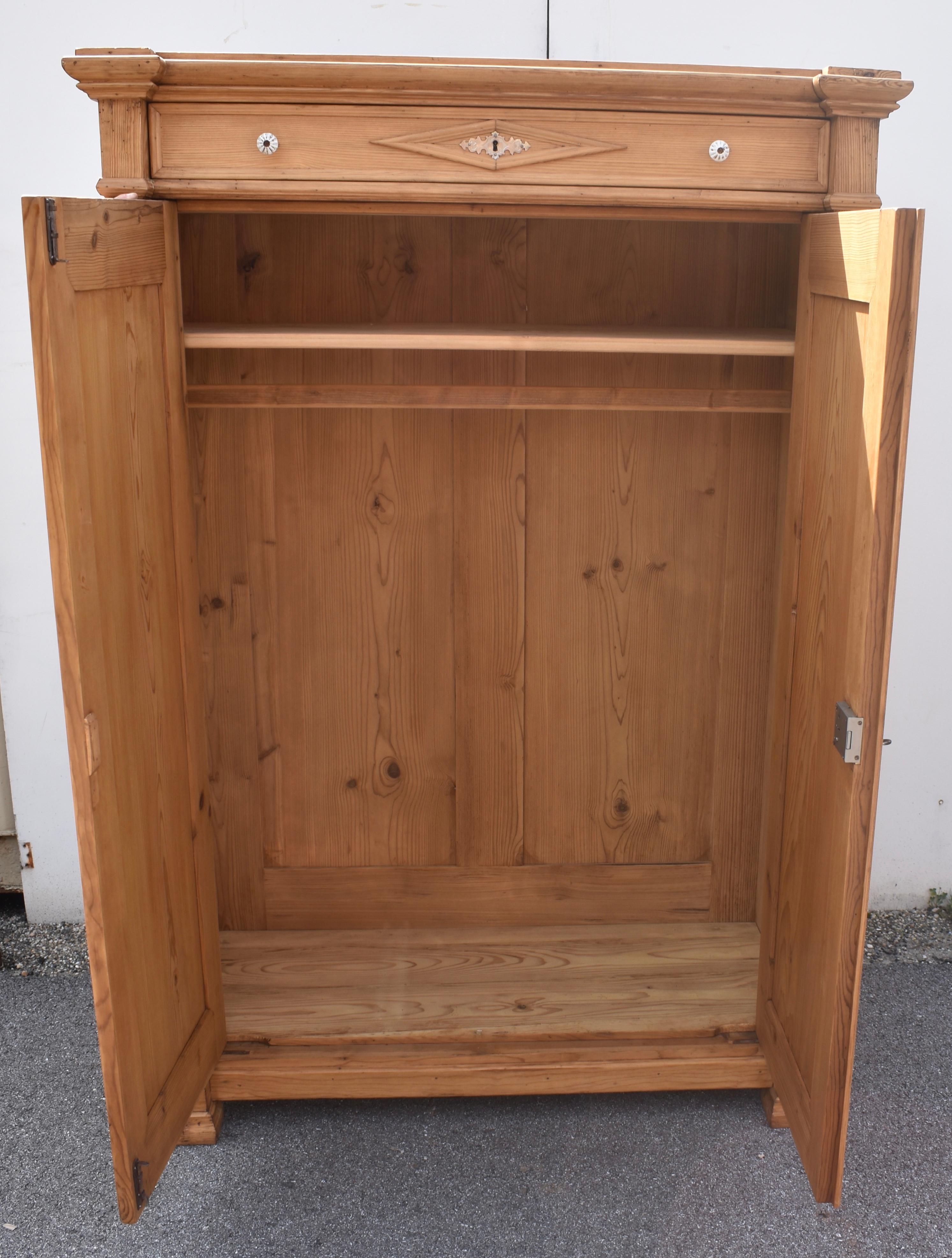 Pine Two Door Vertigo or Vertical Cabinet For Sale 8