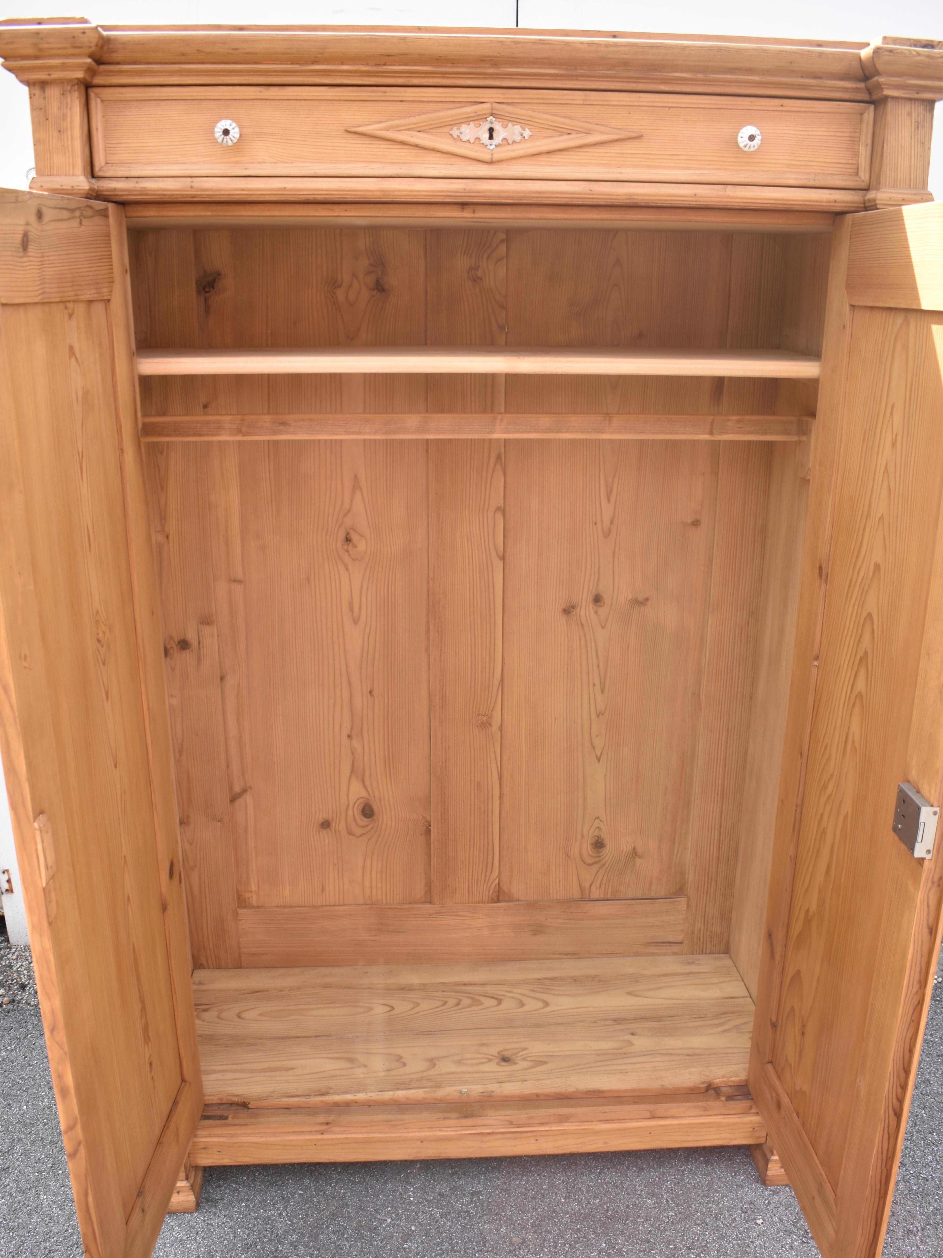 Pine Two Door Vertigo or Vertical Cabinet For Sale 9