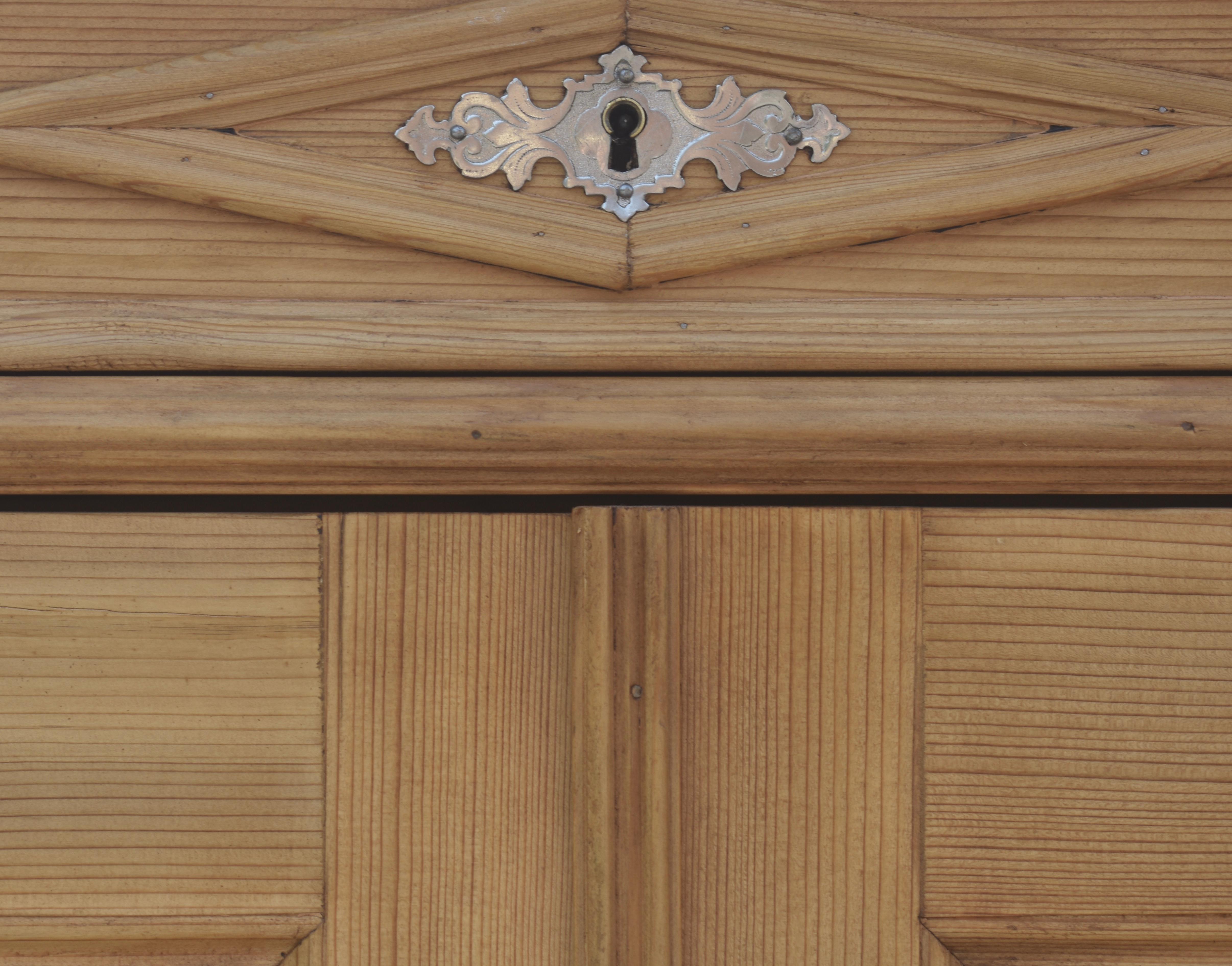 Pine Two Door Vertigo or Vertical Cabinet For Sale 1