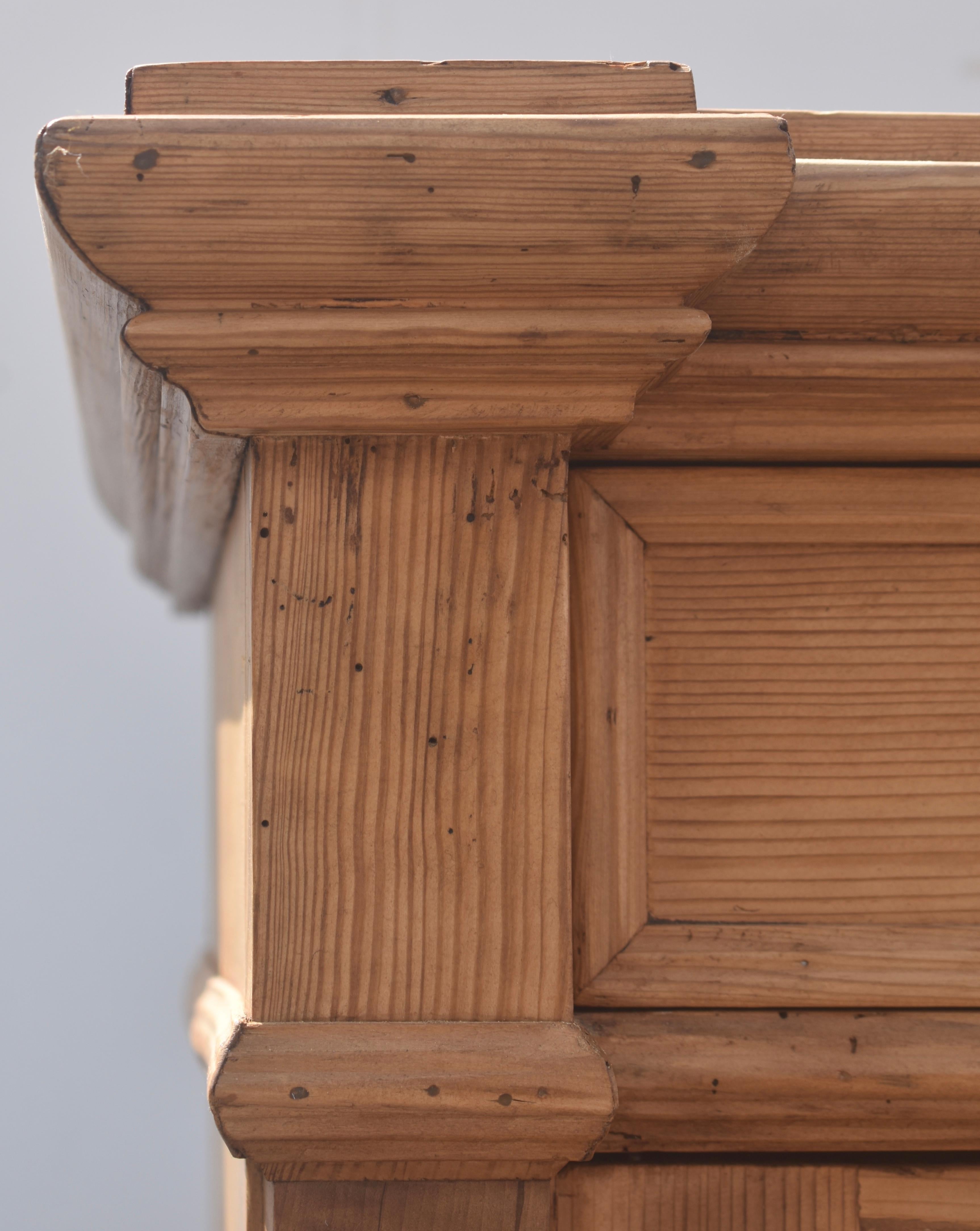 Pine Two Door Vertigo or Vertical Cabinet For Sale 2