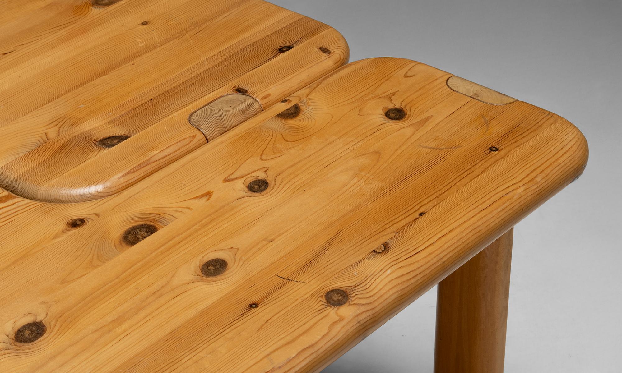 English Pine Two Piece Coffee Table, England circa 1970 For Sale