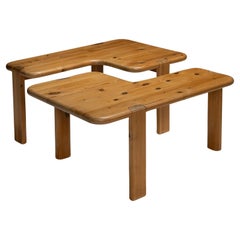 Pine Two Piece Coffee Table, England circa 1970