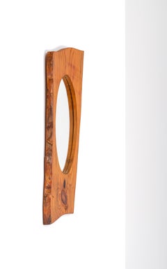 Pine wall mirror, Sweden, 1960s