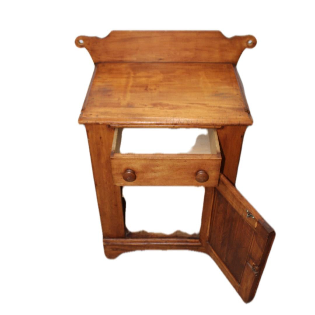 Wood Pine Washstand w/ One Drawer & Storage Cabinet