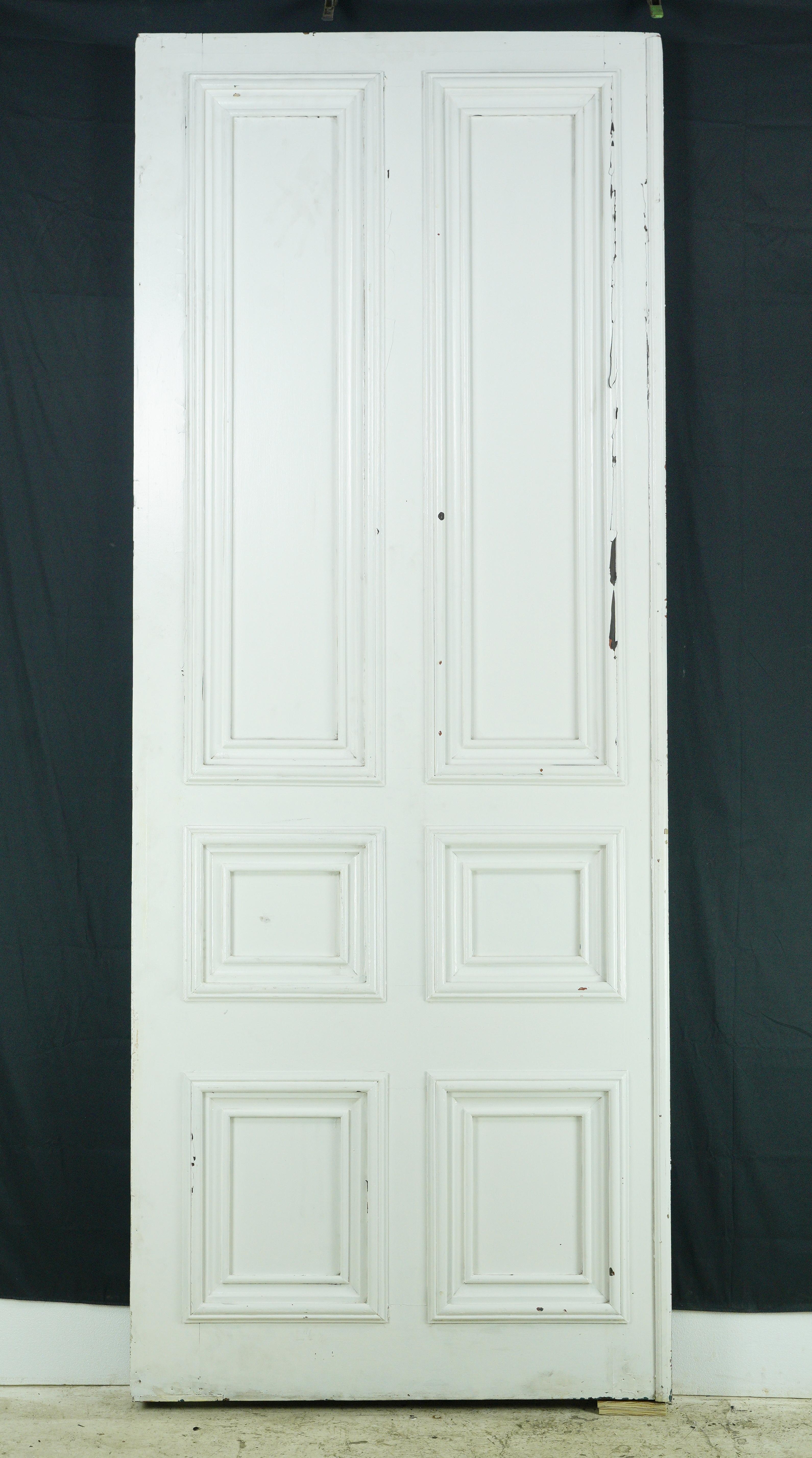 American Pine White 6 Pane Double Doors 117.562 x 92 For Sale