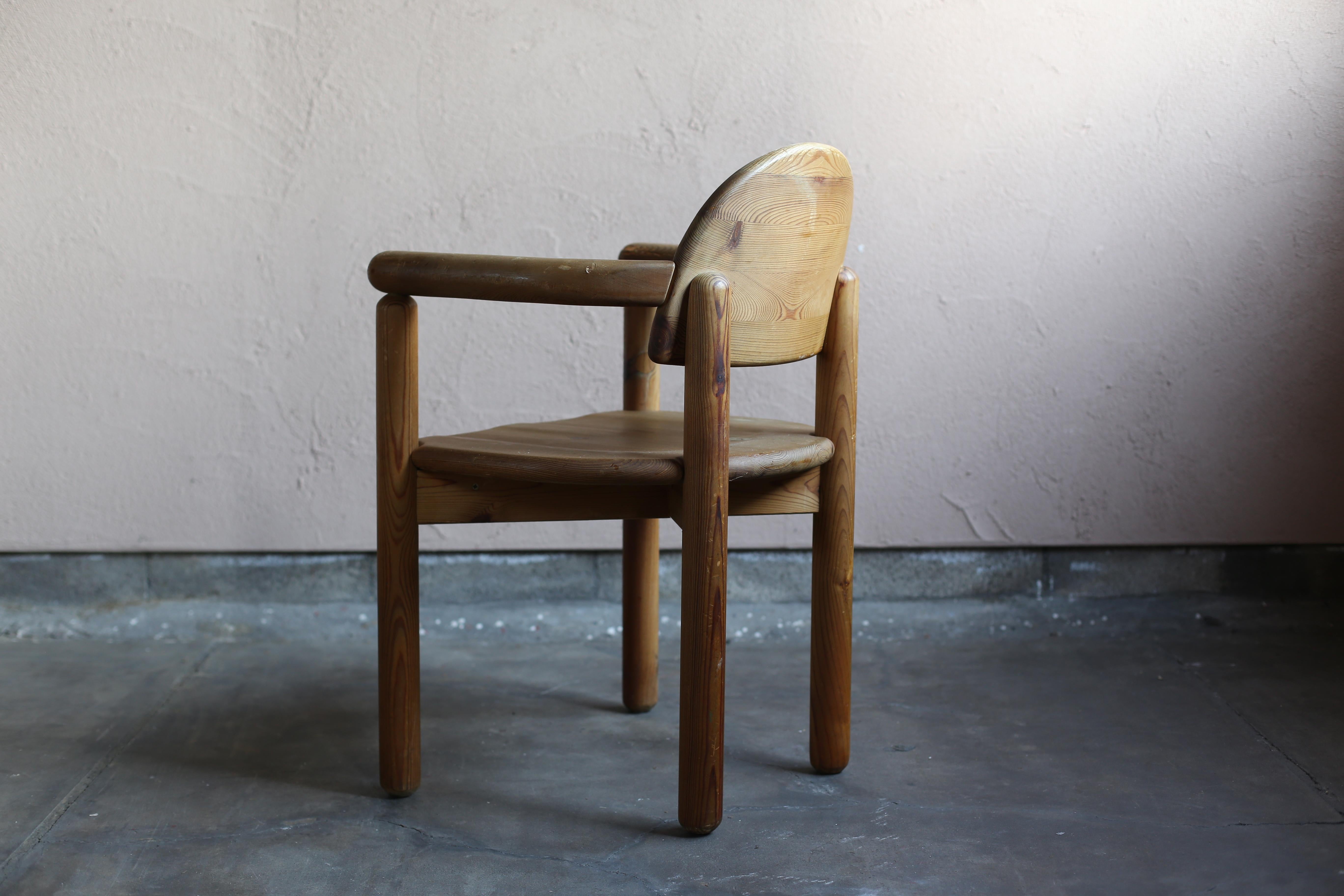 Mid-Century Modern Pine Wood Arm Chairs by Rainer Daumiller