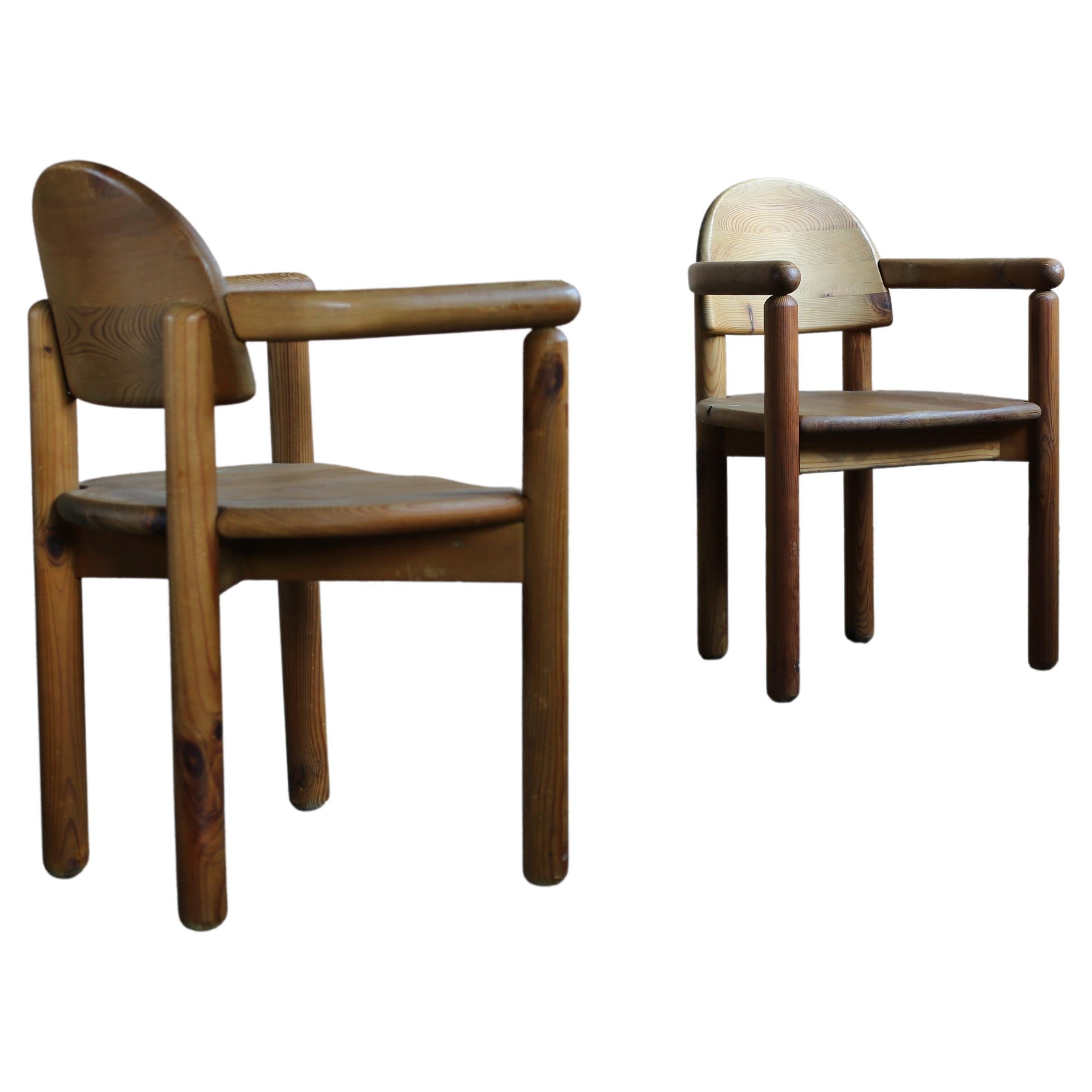 Pine Wood Arm Chairs by Rainer Daumiller