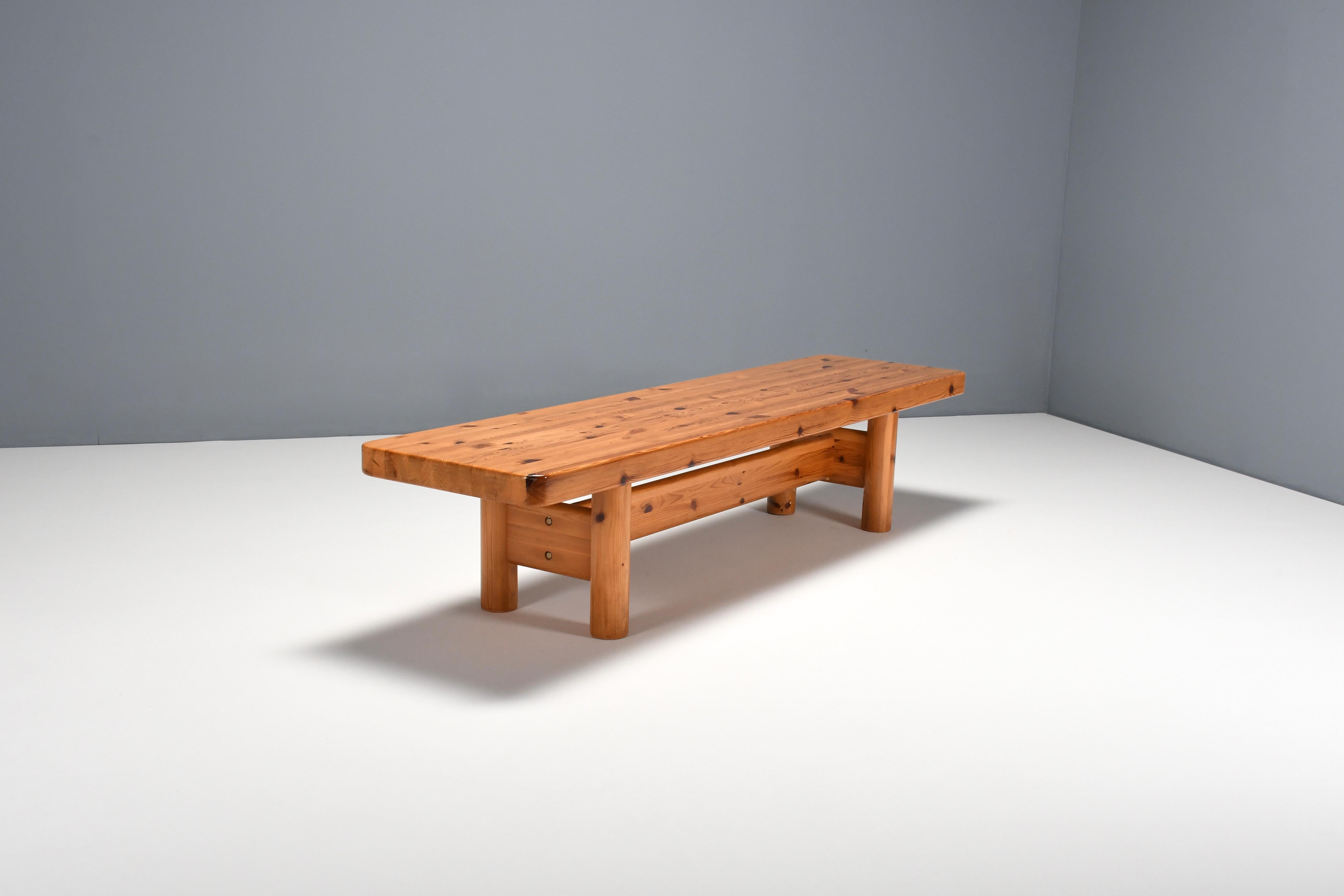 Mid-Century Modern Pine Wood Bench/Console Table by Rainer Daumiller for Hirtshals Savværk, Denmark For Sale