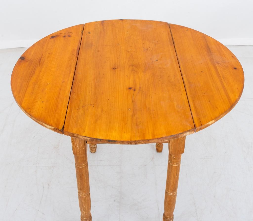 American Pine Wood Drop Leaf Tavern Dining Table