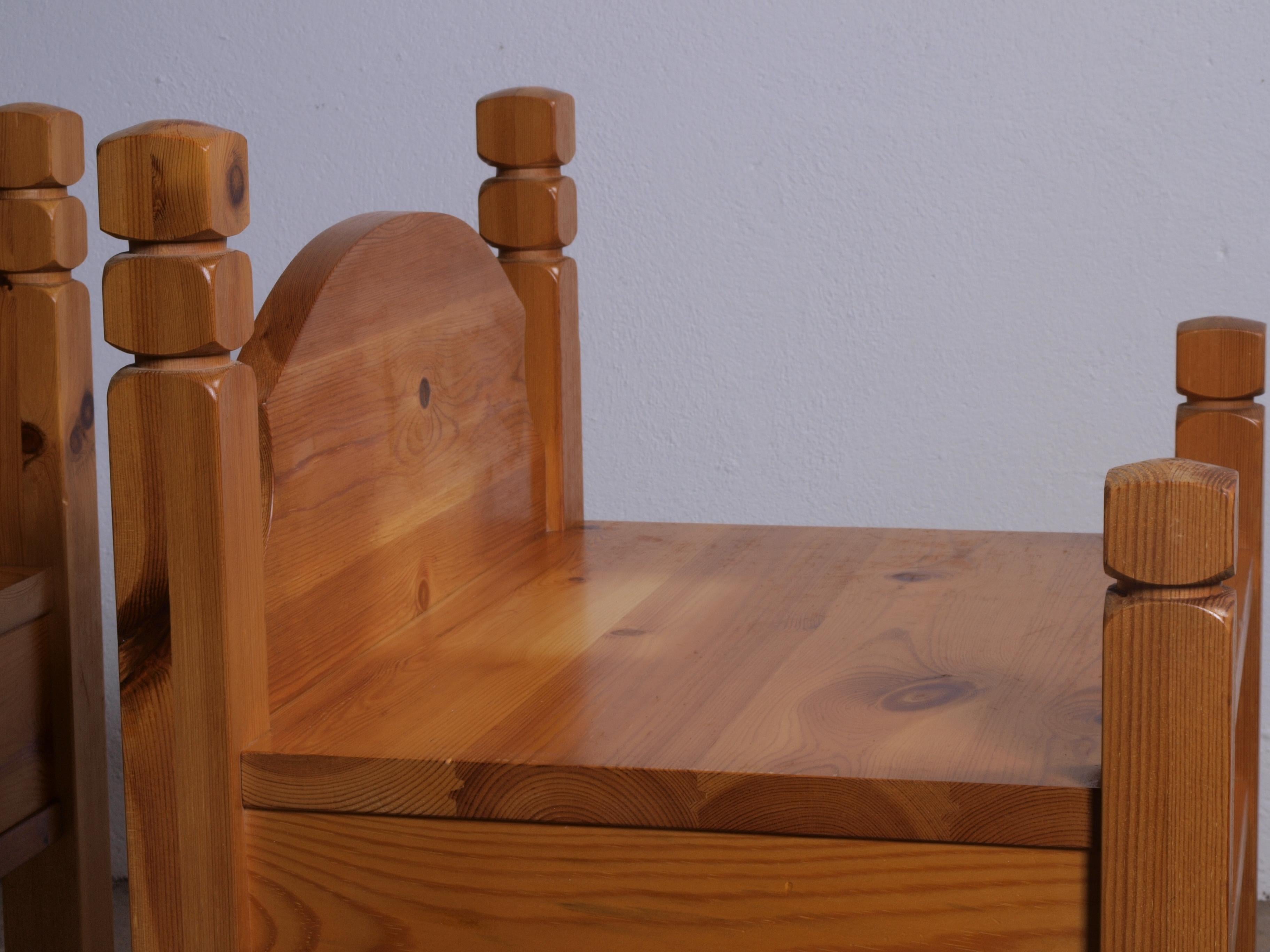 Late 20th Century Pine wood Nightstand, bedside table Denmark For Sale