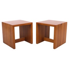 Pine Wood Side Tables or Nightstands, 1960s