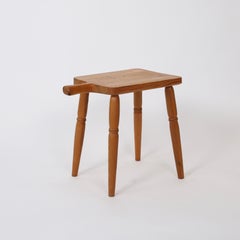 Pine Wood Stool, Sweden, 1970s