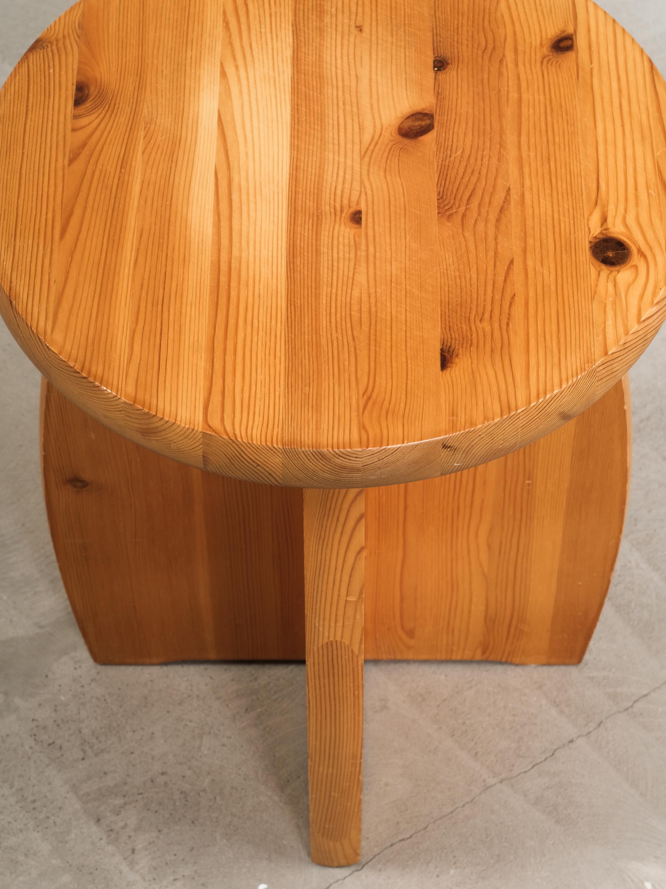 Suédois Tabouret en pin, Suède, années 1970 en vente