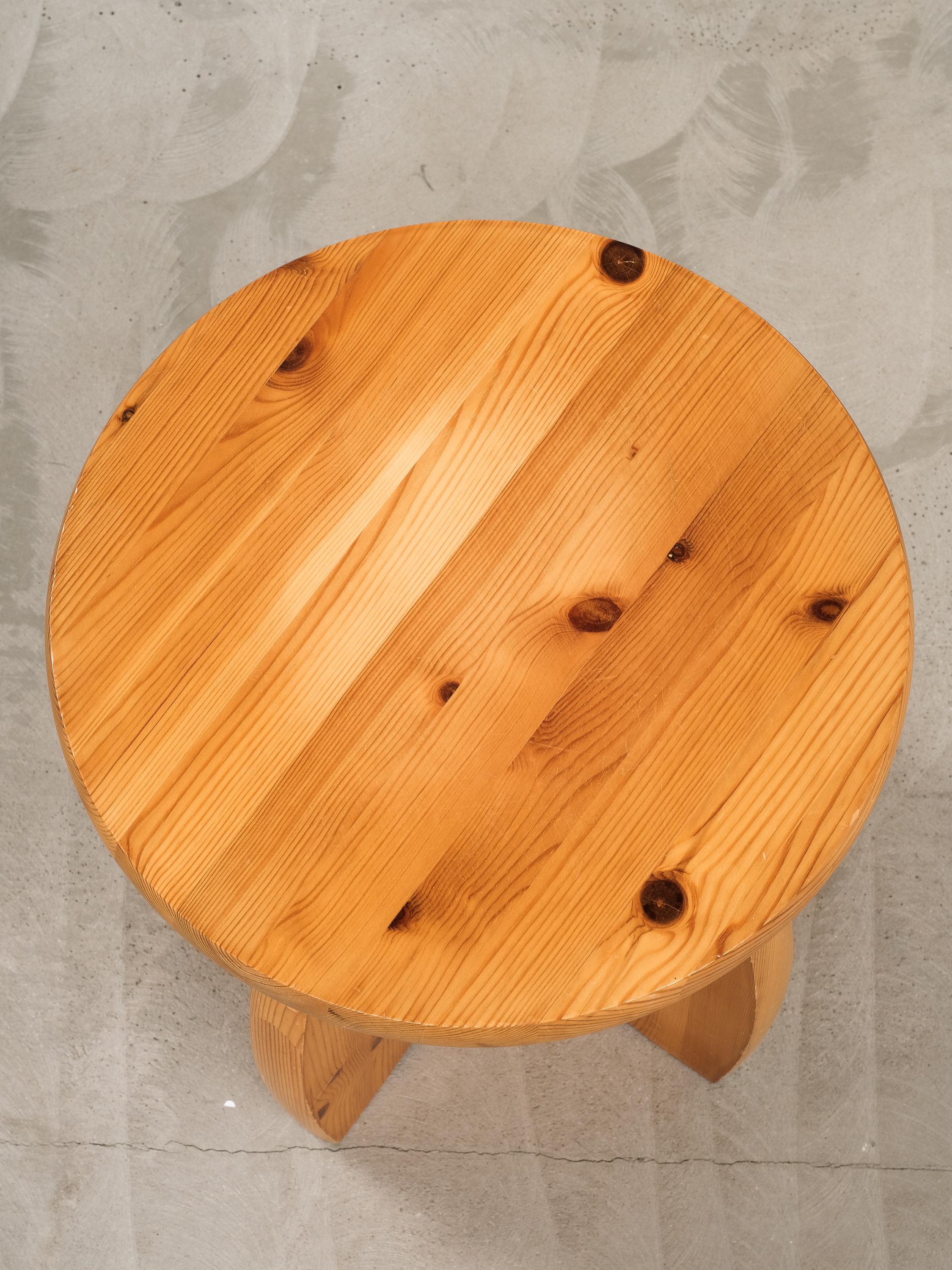 Fin du 20e siècle Tabouret en pin, Suède, années 1970 en vente