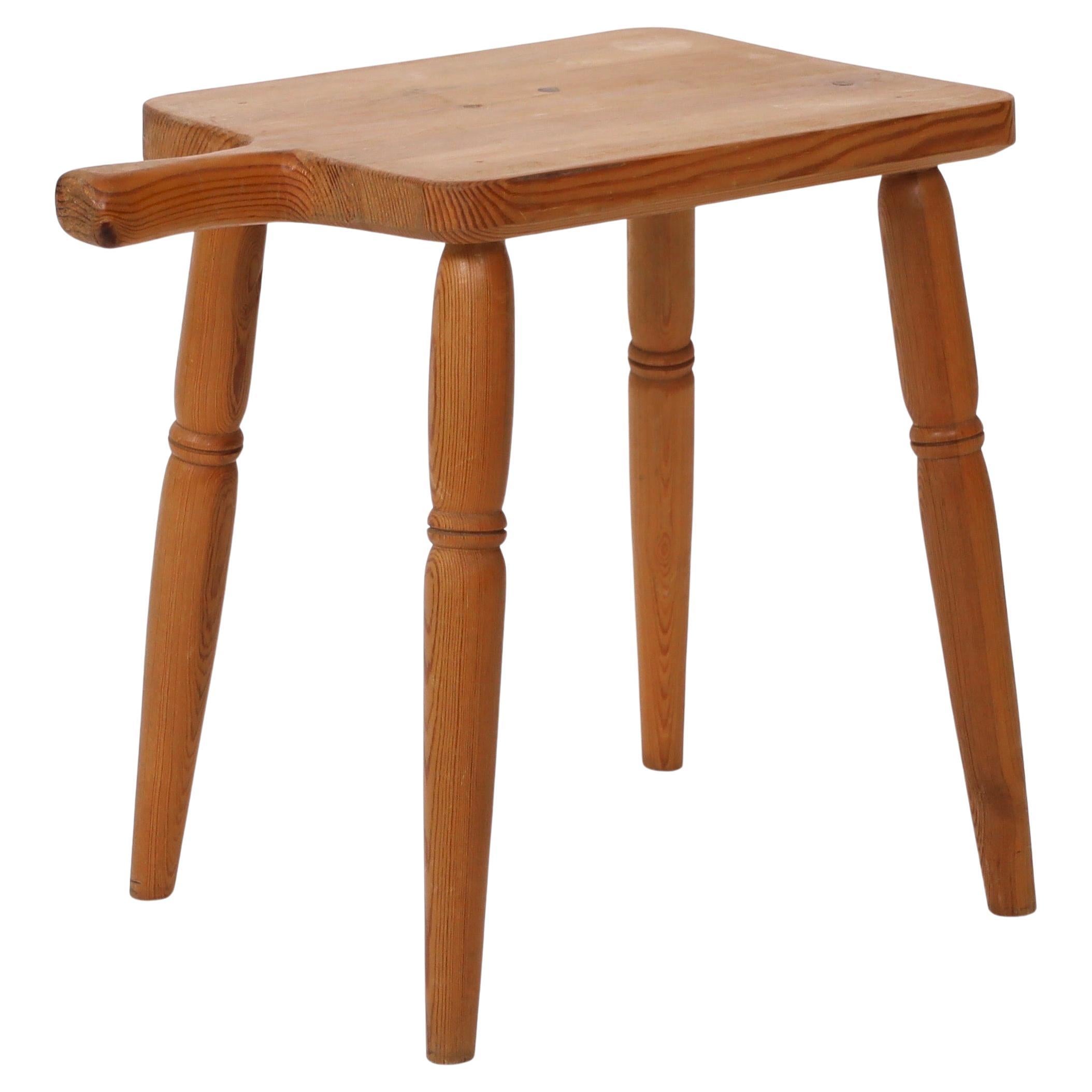 Tabouret en pin, Suède, années 1970