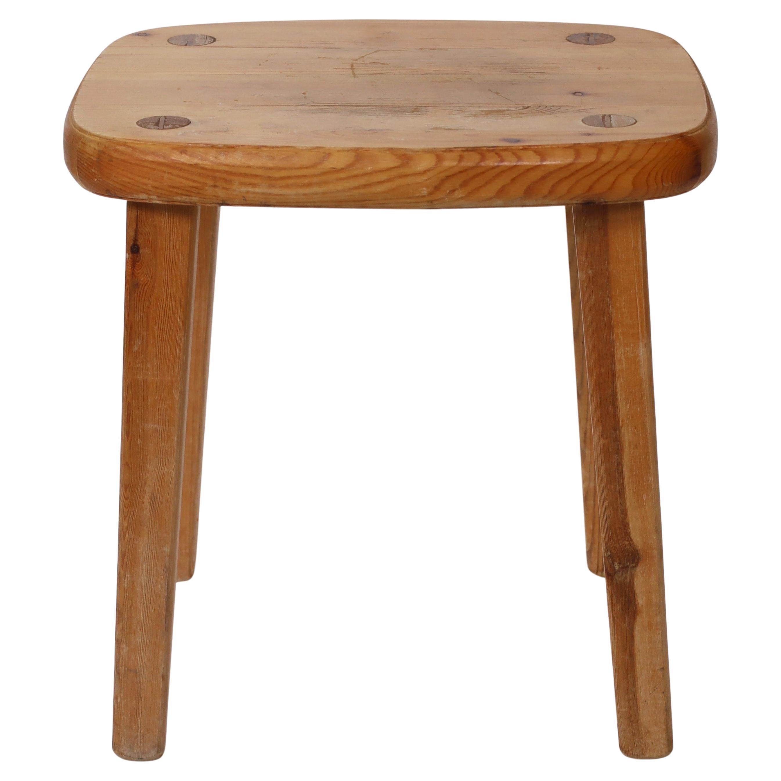 Tabouret en pin, Suède, années 1970