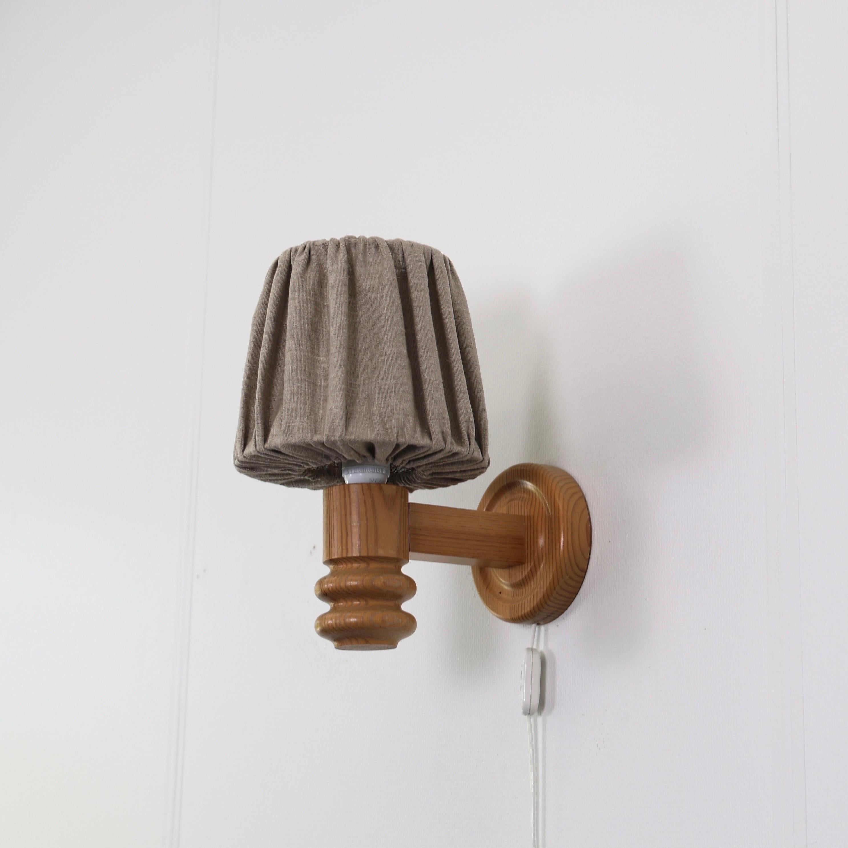 Lampada da parete in Wood Wood di Solbackens Svarveri, Svezia, anni '70 in vendita 4