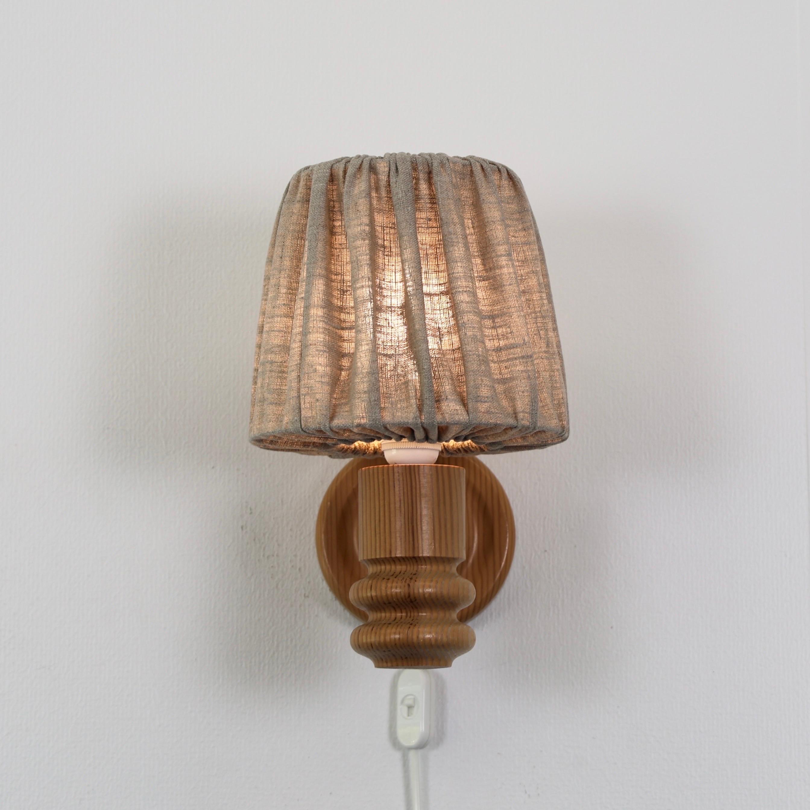 Lampada da parete in Wood Wood di Solbackens Svarveri, Svezia, anni '70 in vendita 1