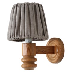 Lampada da parete in Wood Wood di Solbackens Svarveri, Svezia, anni '70