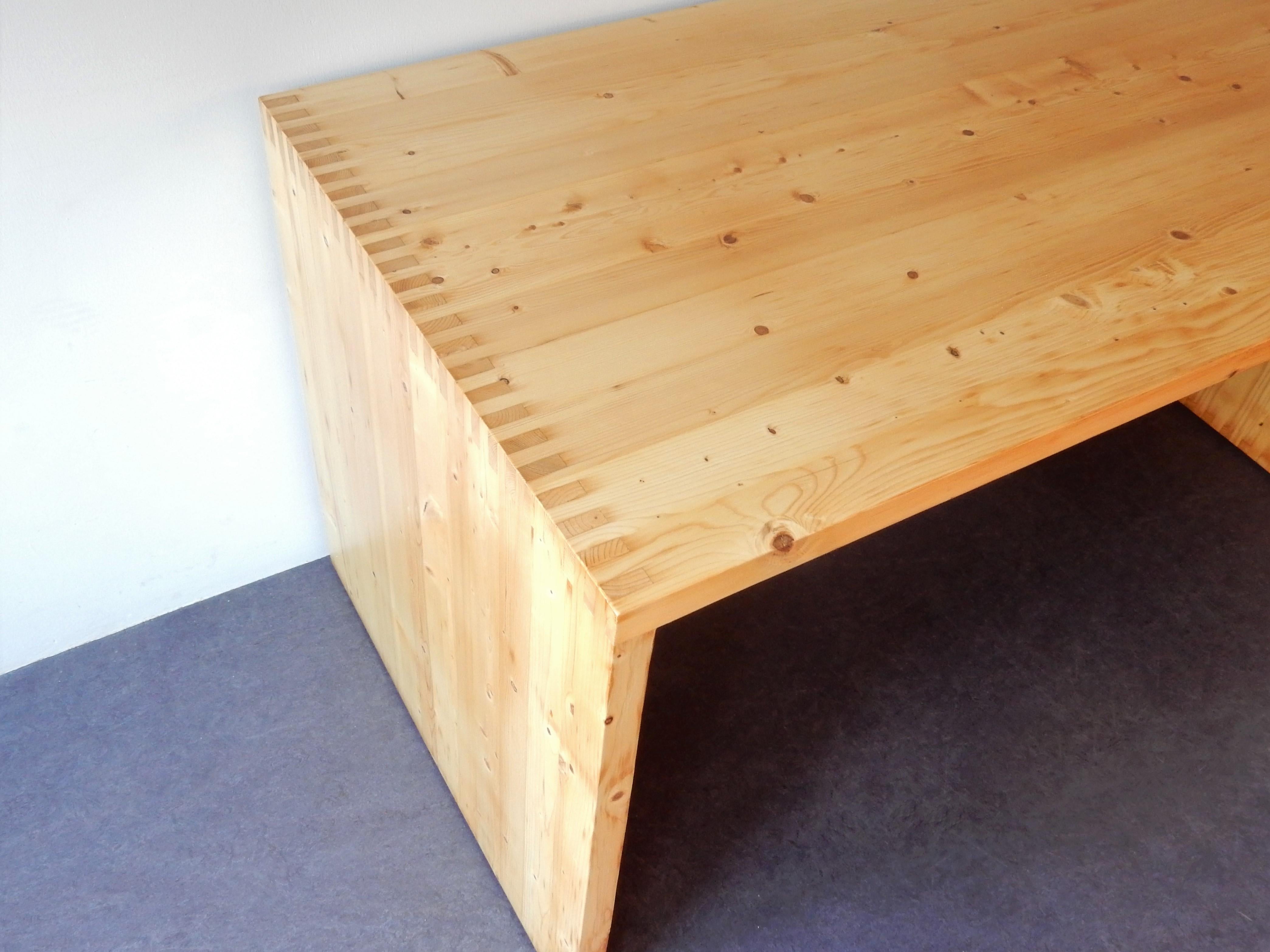 Pine Wood Writing Desk Set by Ate Van Apeldoorn for Houtwerk Hattem In Good Condition In Steenwijk, NL